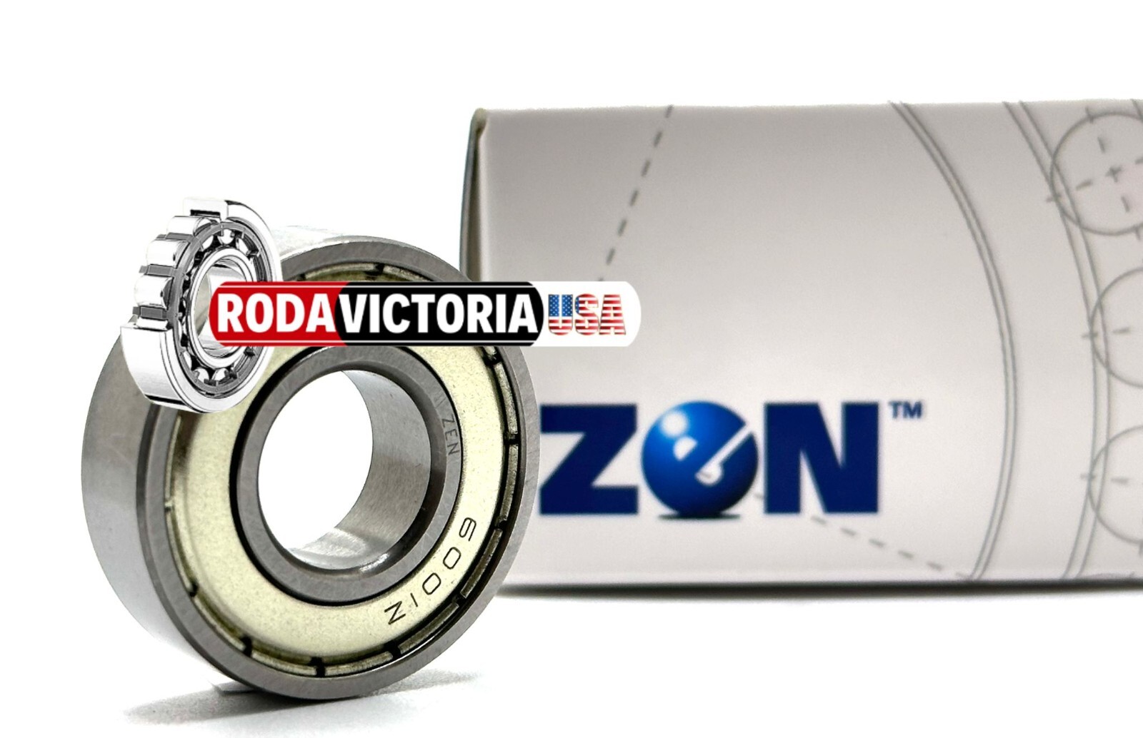 ZEN 6001 ZZ DEEP GROOVE BALL BEARING, METAL SHIELDED 12x28x8mm