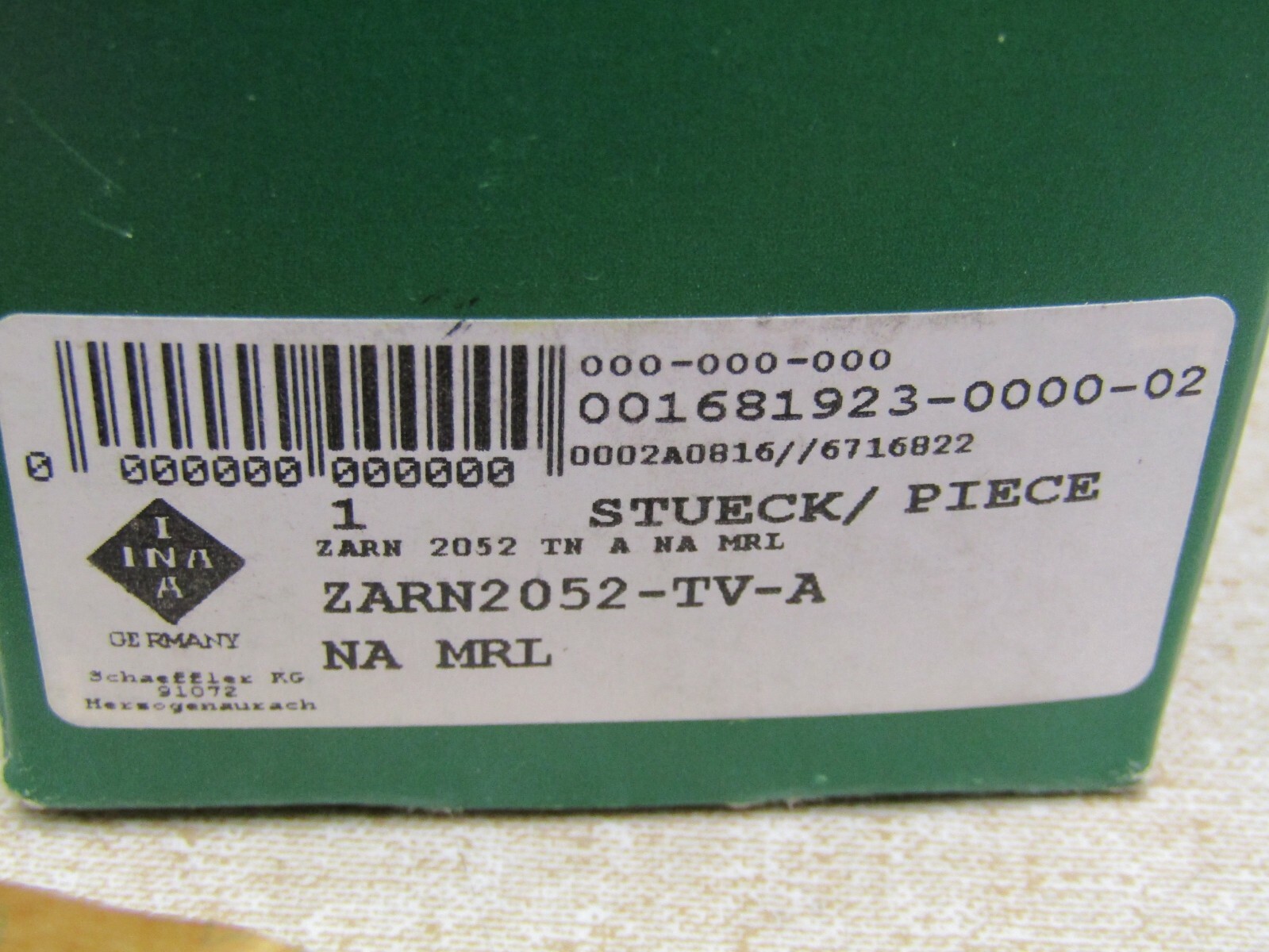 INA ZARN2052-TV Combo Needle Roller Cylind. Roller Bearing 20mm X 52mm X 46mm