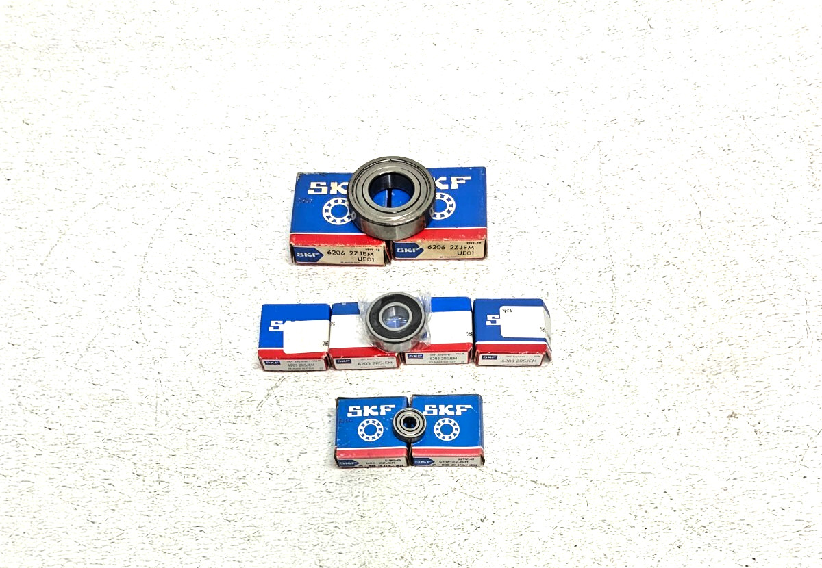 NEW Mixed Lot of 8 SKF 6203 2RSJEM 608 6206 2ZJEM Deep Groove Ball Bearing 256D