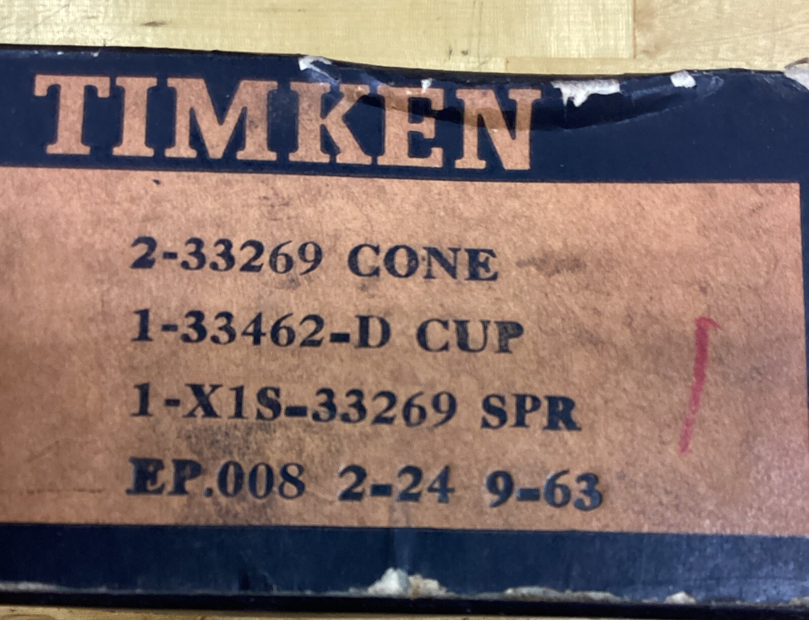 Timken Tapered Bearing Matched Set 2-33269cone/33462-D Cup/X1S-33269 Spr