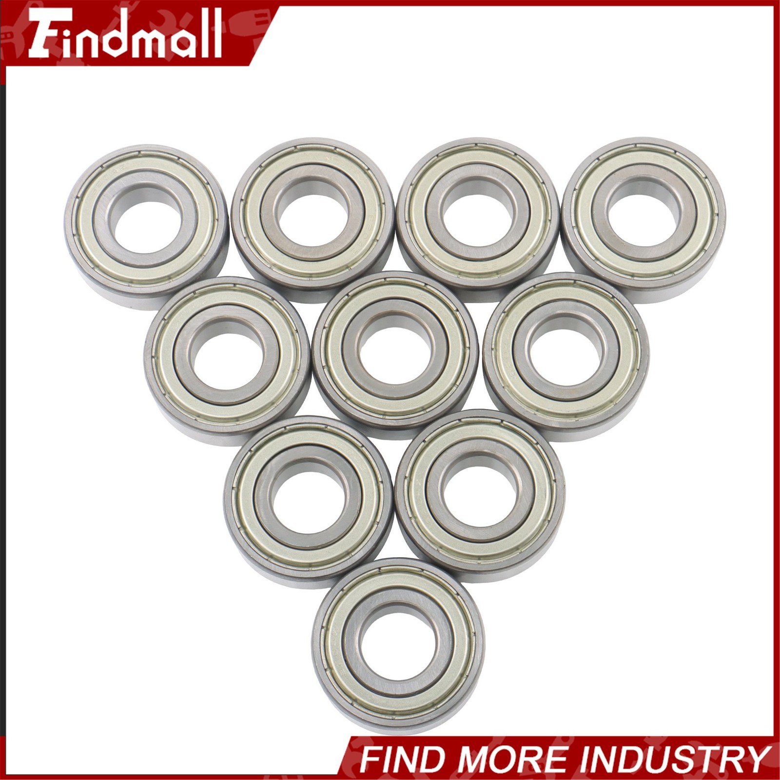 Findmall 10 Pcs 6204 ZZ Bearings 20x47x14mm Metal Shielded Deep Groove