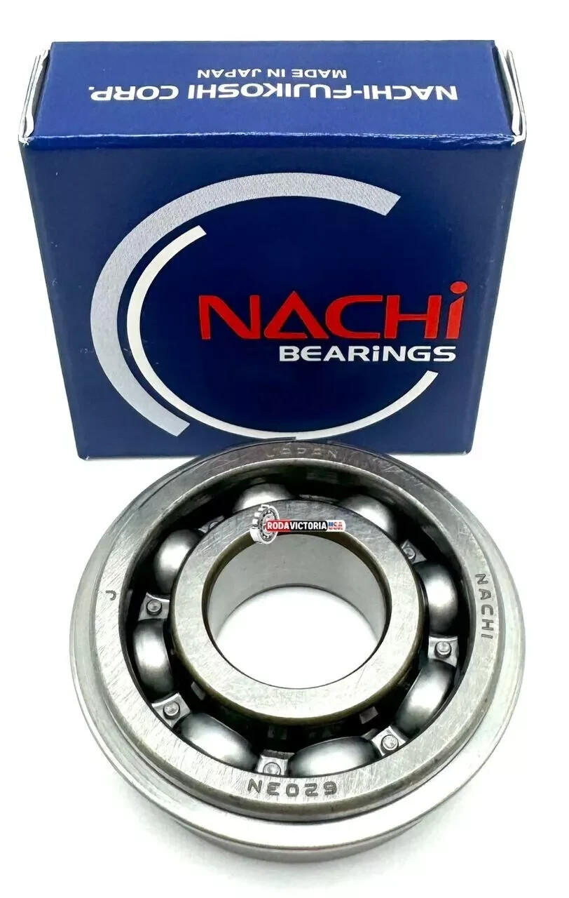 NACHI 6203 NR BALL BEARING, OPEN TYPE, NO SEALS 17x40x12 mm