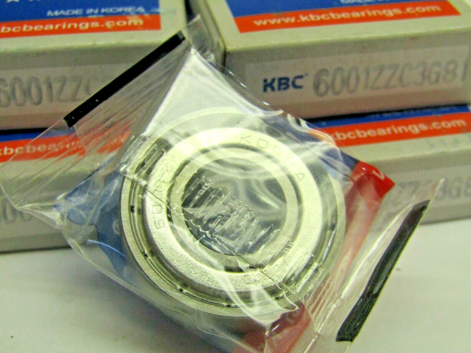 LOT OF 4 KBC 6001-ZZ C3 12mm X 28mm X 8mm Metal Shielded Bearing