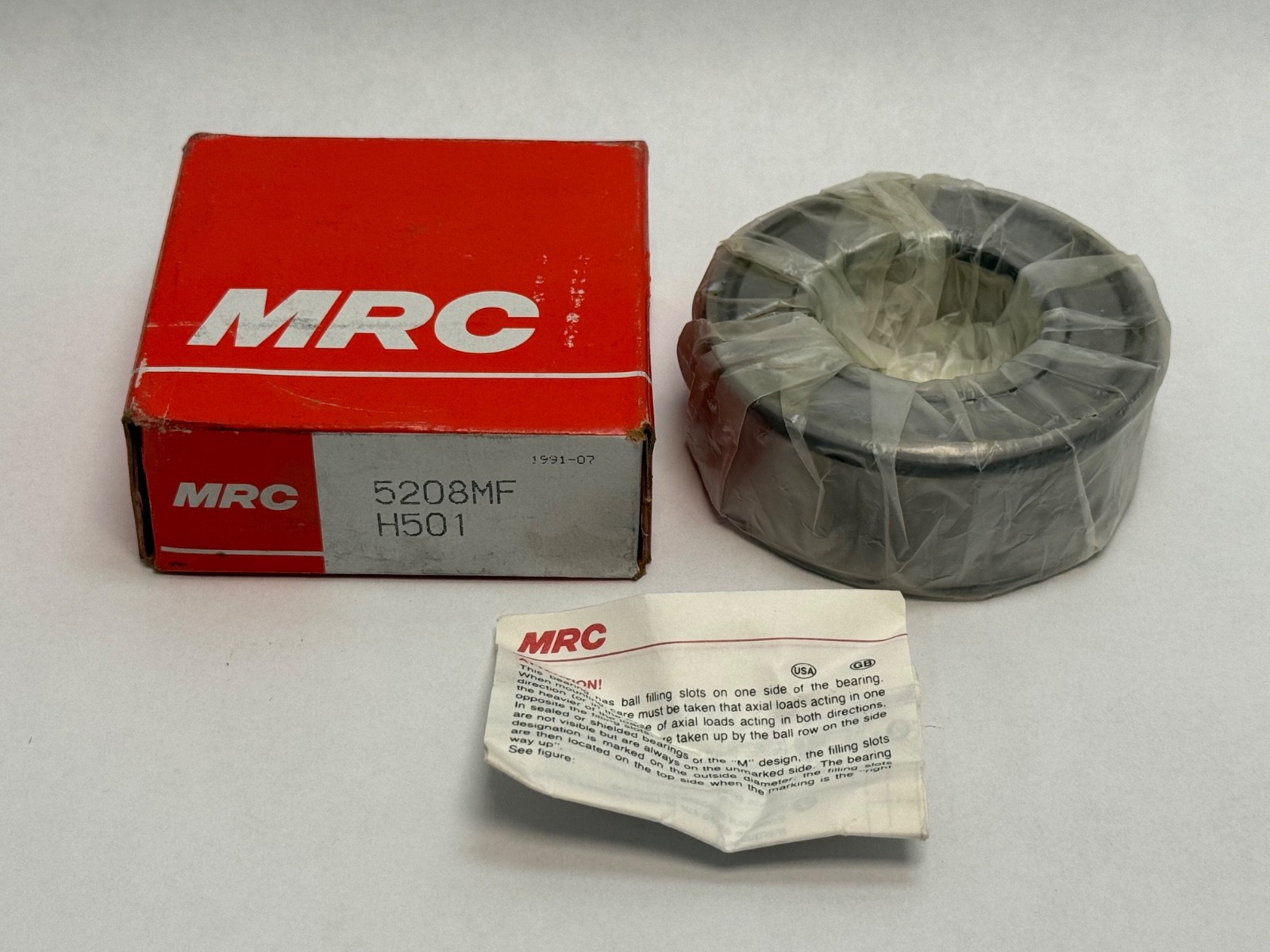 MRC 5208MF Angular Bearing Single Shield 40mmx80mmx1-3/16″ 5208-M-F 3208