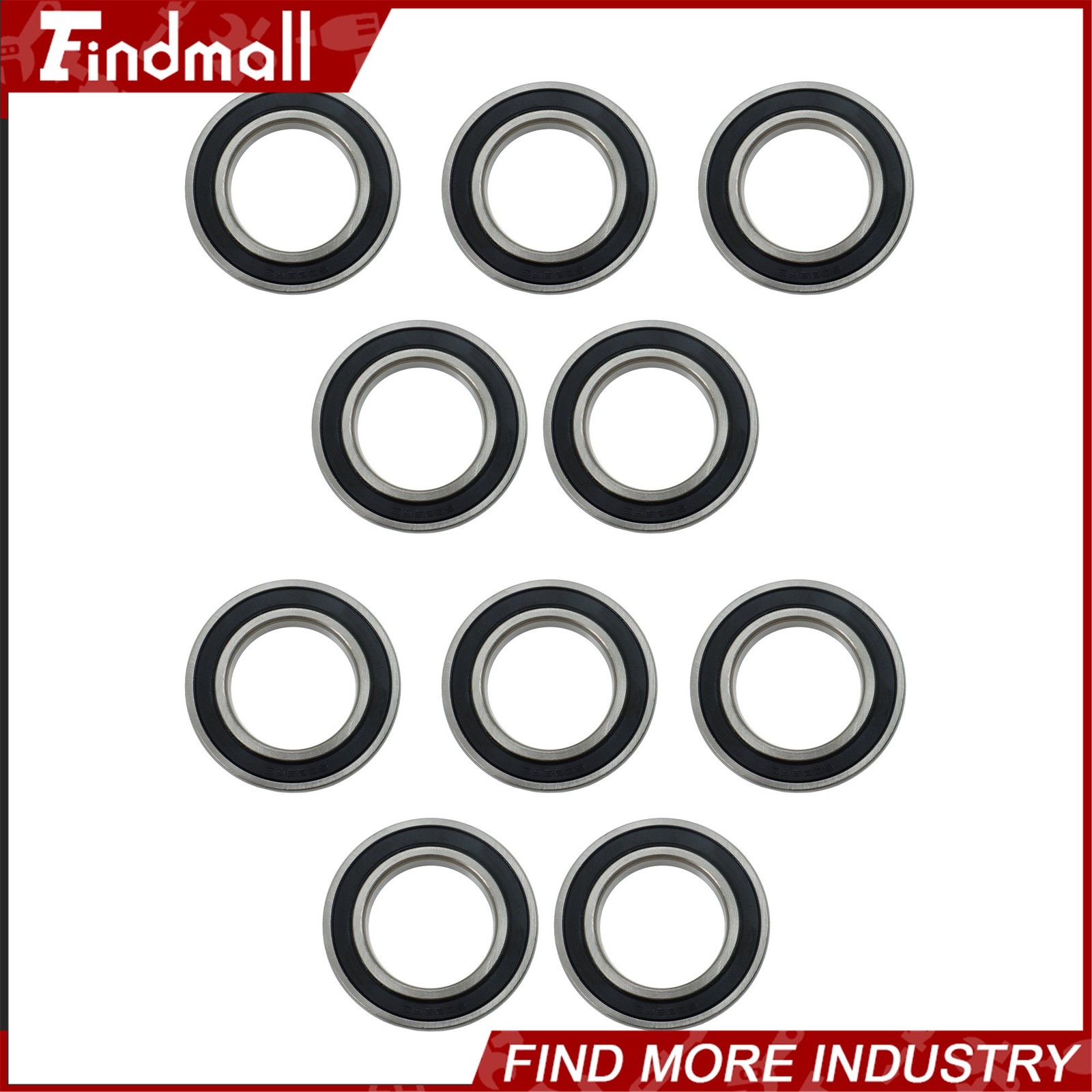 Findmall 6009-2RS Deep Groove Bearings 10 Pack 45x75x16mm Pre-Lubed Sealed