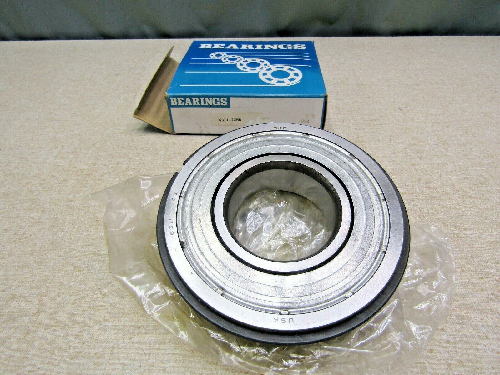 SKF USA 6311-2ZNR C3 6311-ZZNR 55mm x 120mm x 29mm Shielded Snap Ring Bearing