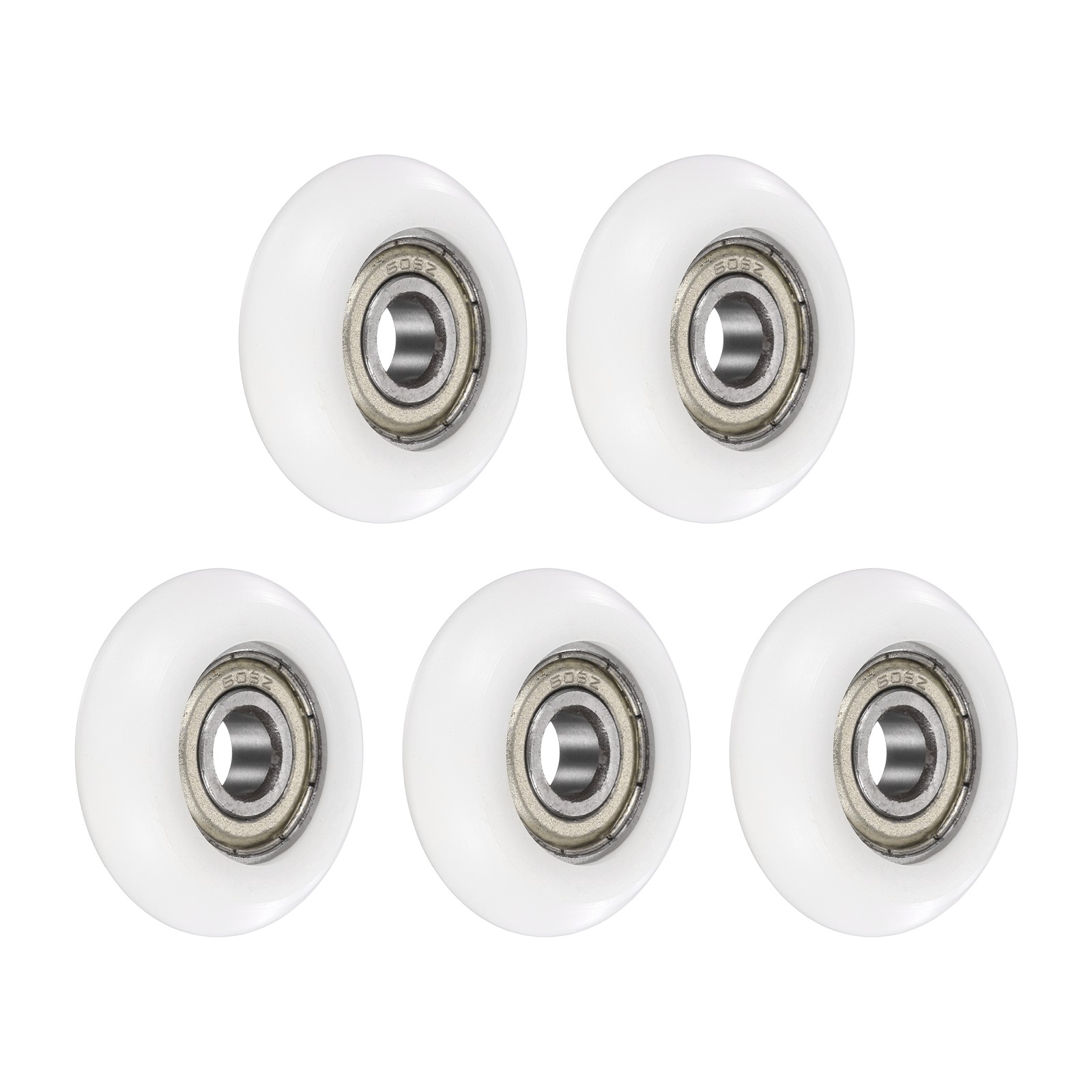 5Pcs 8x35x9.9mm Metal Shielded (GCr15) Chrome Steel Bearing+POM Guide, White