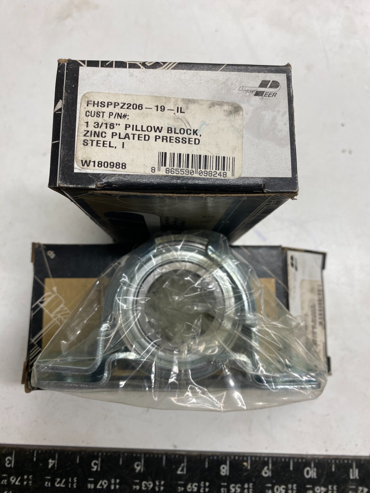2 Pack – Peer FHSPPZ206-19-NL BEARING FACTORY NEW 1-3/16″ Pillow Block