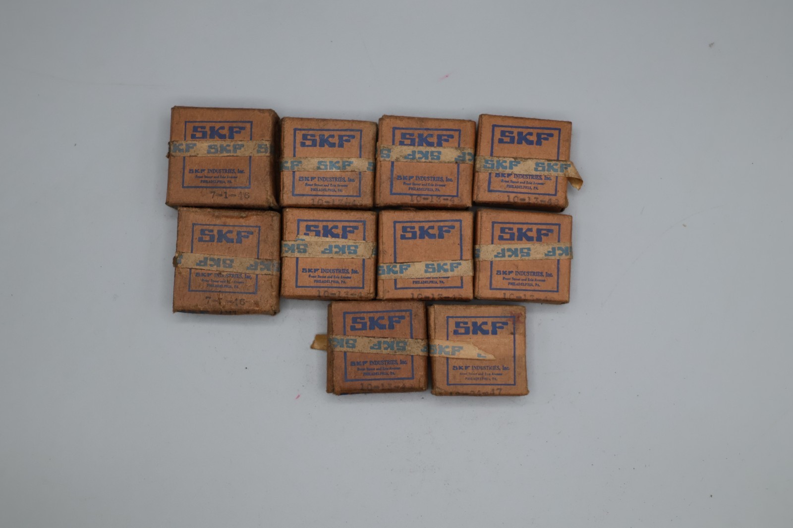 Lot of 10- Vintage SKF Ball Bearings – Made in USA-1201 J- 10-13-48