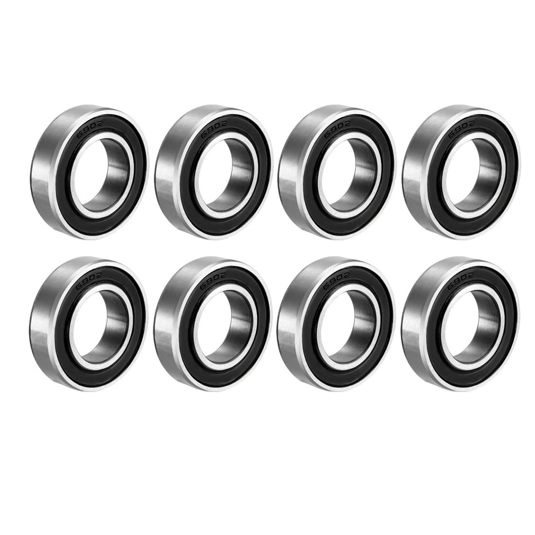 8Pcs 15mm x 28mm x 7mm 6902-2RS Ball Bearing Double Shielded Bearing for Machine