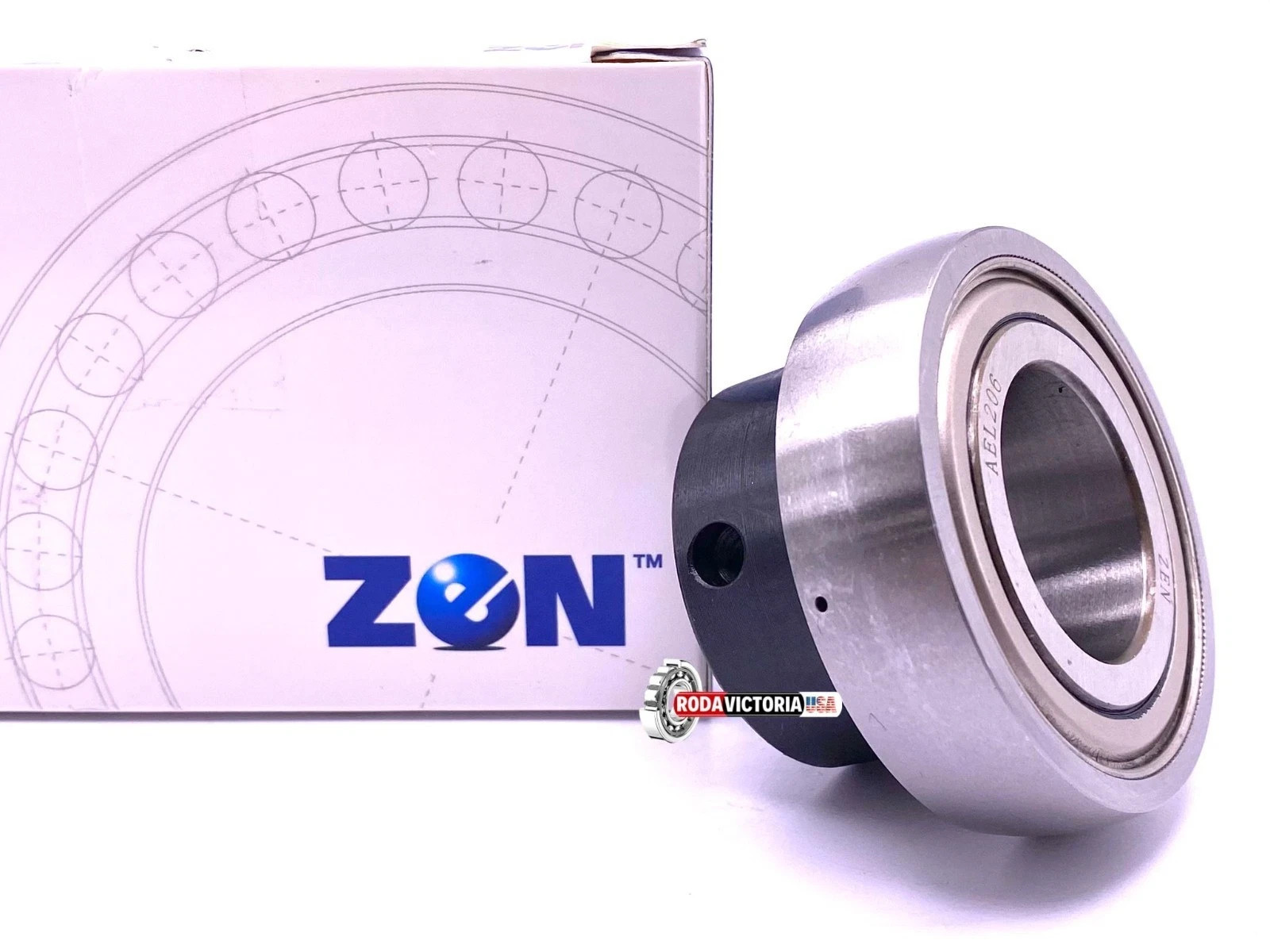 ZEN AEL206 Radial Insert Ball Bearing for Housings YET206 30x60x35.7 mm