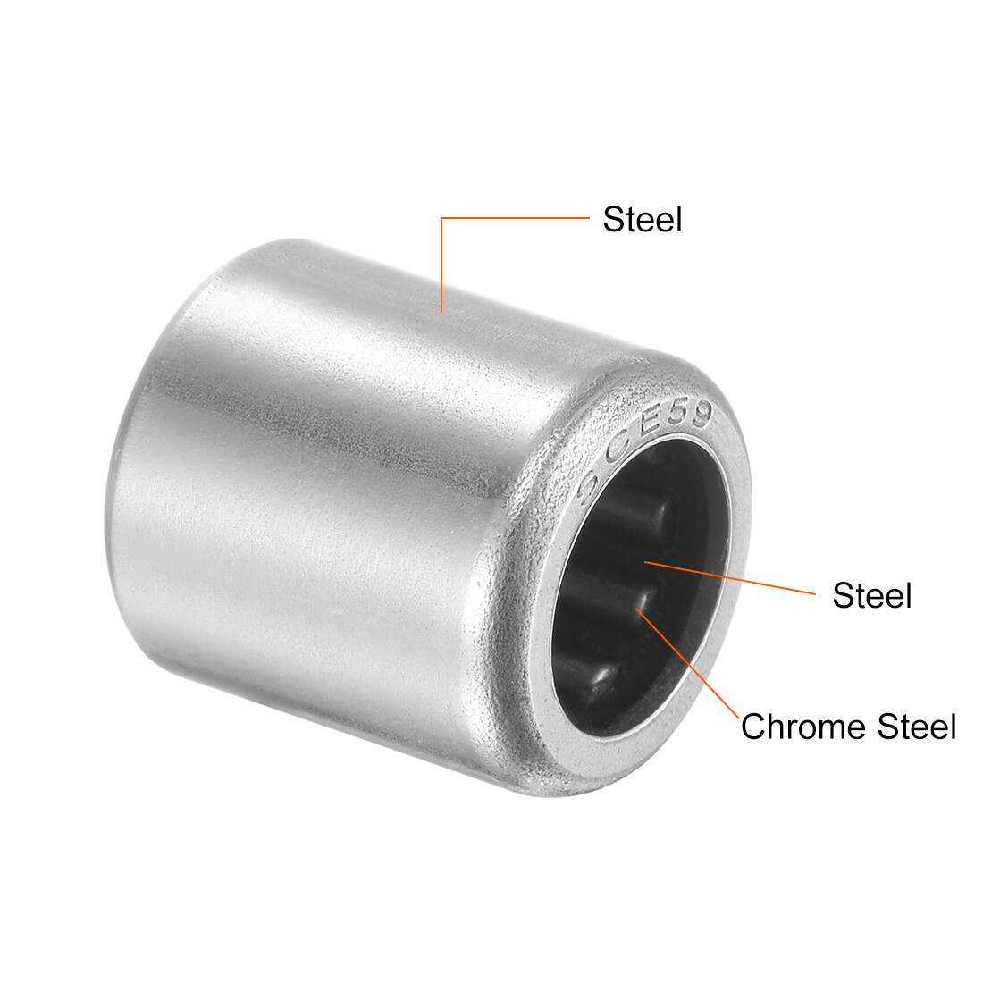 5pcs SCE59 Needle Roller Bearings Chrome Steel Open End 5/16″ x 1/2″ x 9/16″