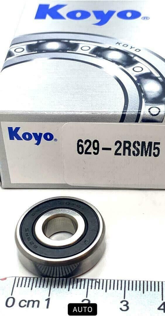 KOYO 629 2RS CM DEEP GROOVE BALL BEARING, RUBBER SEALED 9x26x8mm