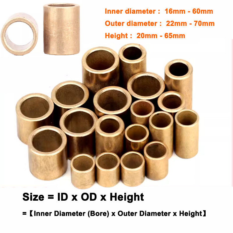 Bore 16mm-60mm Metric Oilite Plain Bronze Sintered Bearing Bushes Series