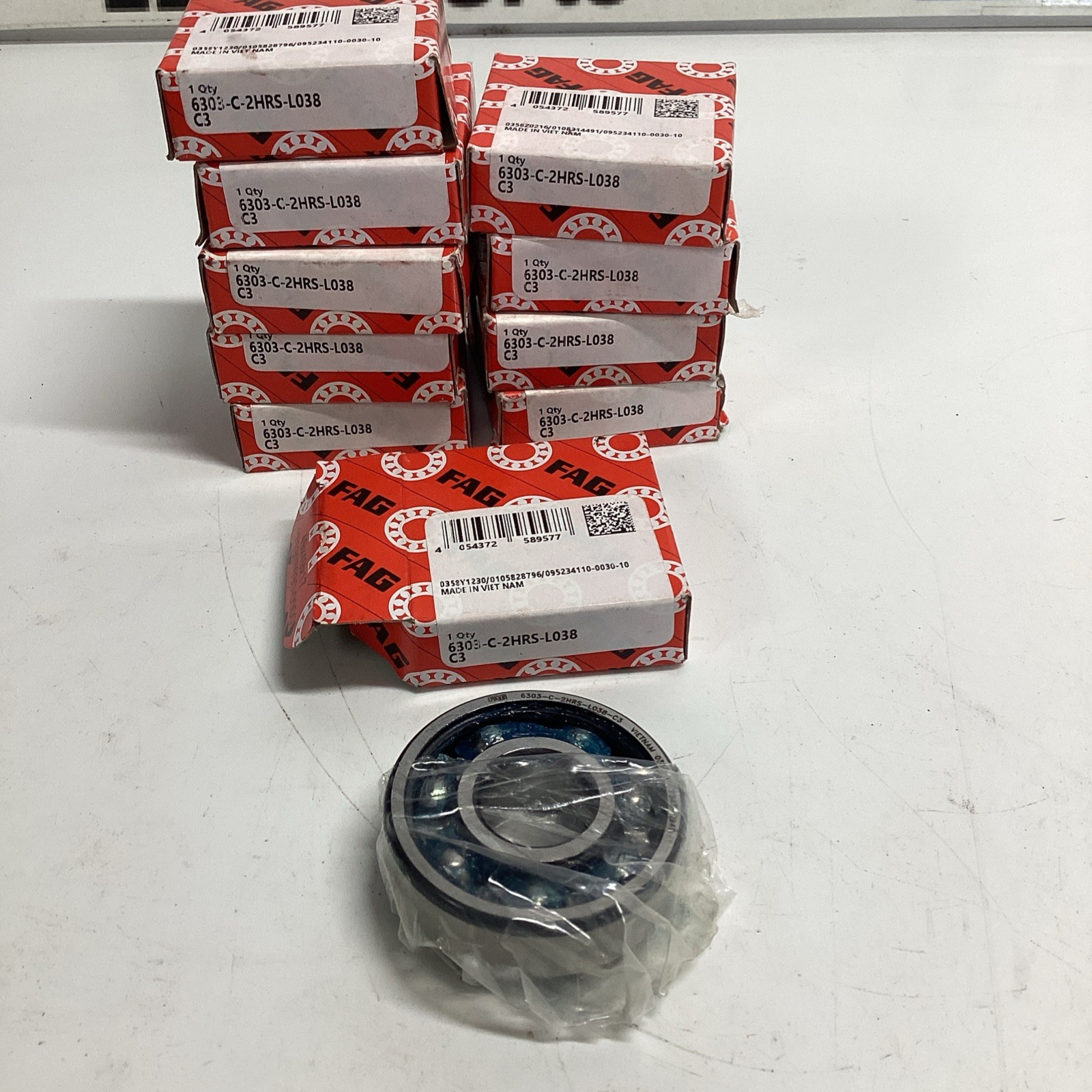 FAG 6303-C-2HRS-L038C3 Roller Bearing Lot Of 10 AC-182