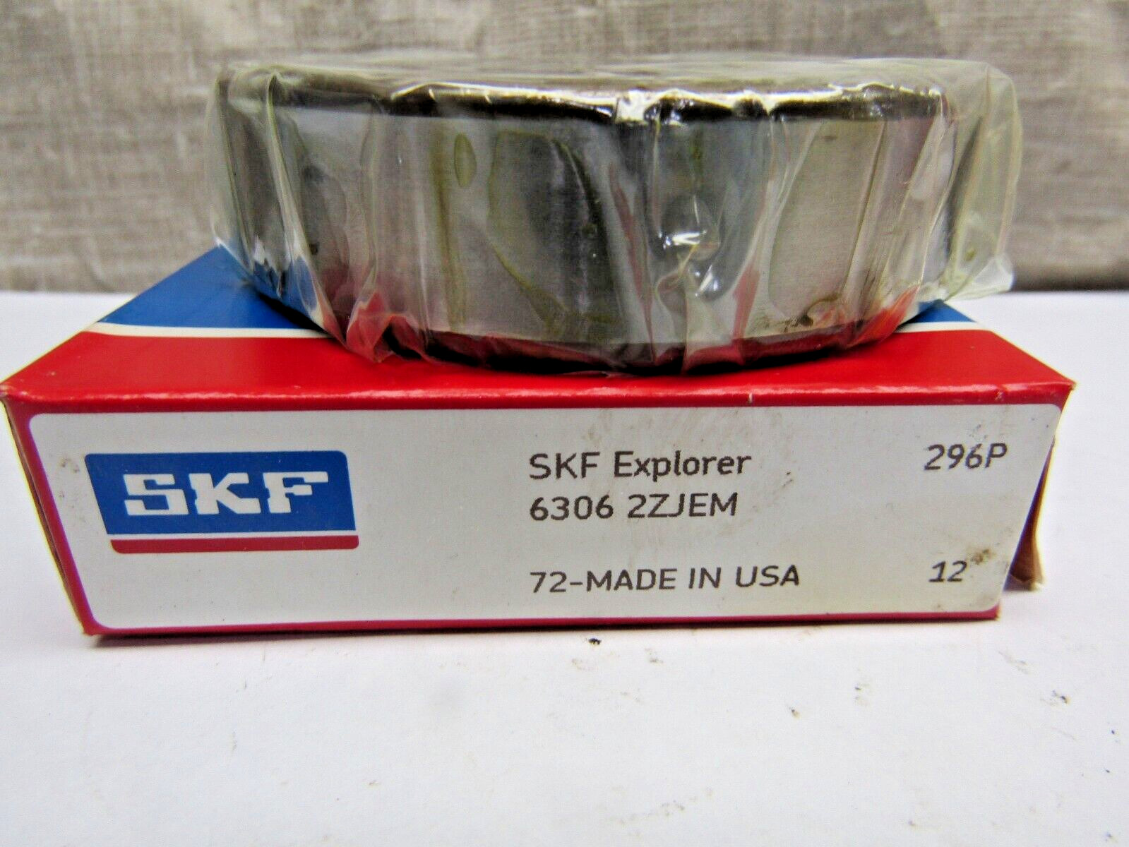 SKF 6306-2Z JEM 30mm X 72 mm X 19mm Metal Shielded Bearing Made in USA