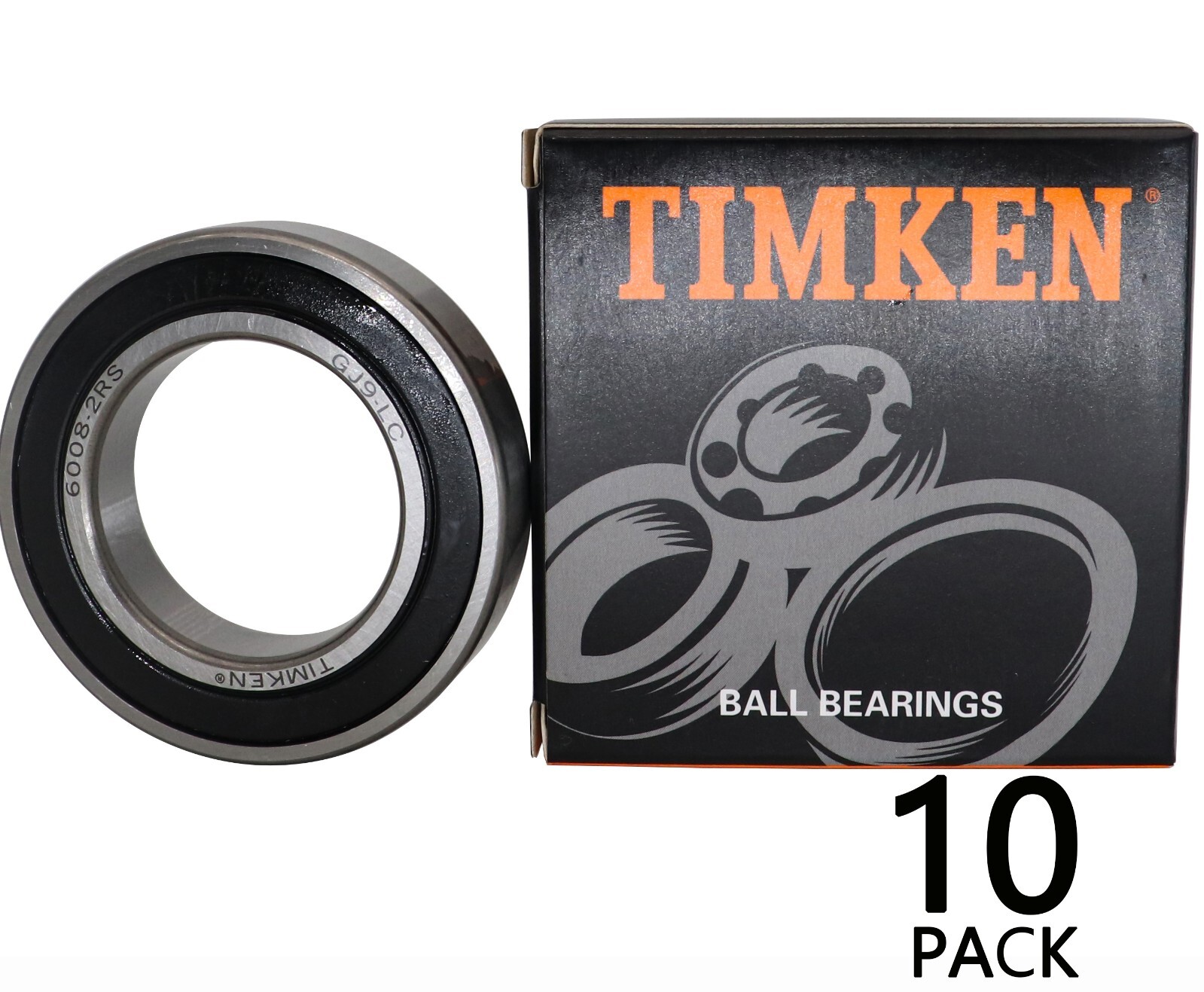 NEW 10PACK TIMKEN 6008-2RS 40X68X15 Double Rubber Seal Ball Bearings
