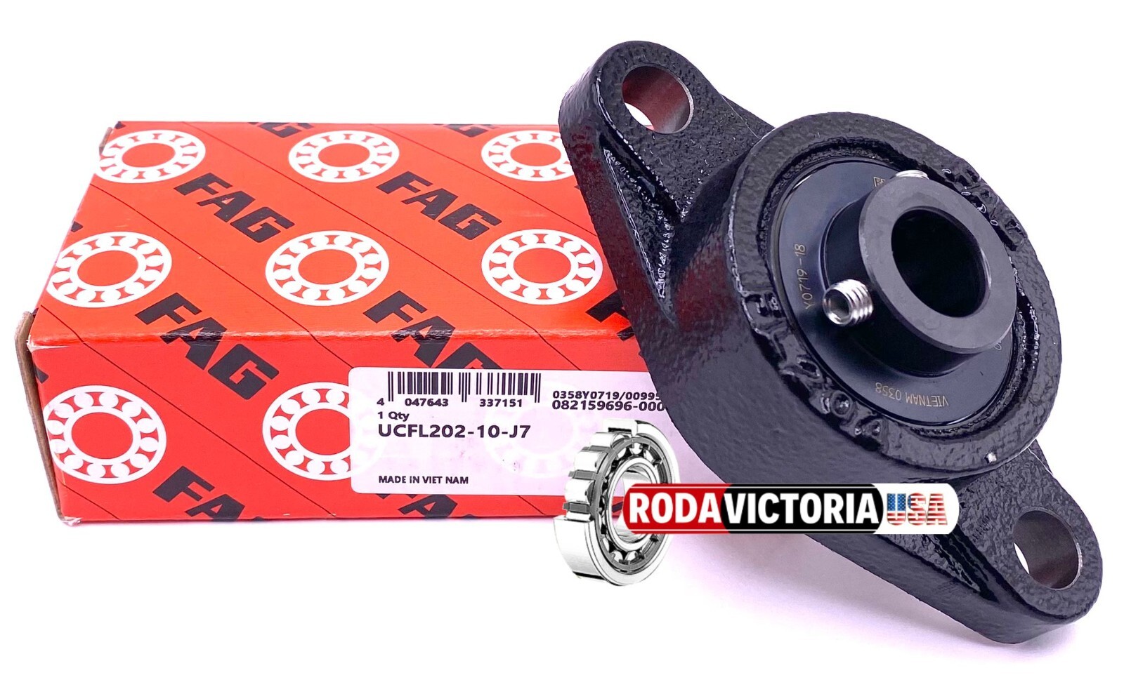 FAG UCFL202 10 J7 Housing and Bearing UC202-10 + FL204-J7 15.88x113x33.3 mm