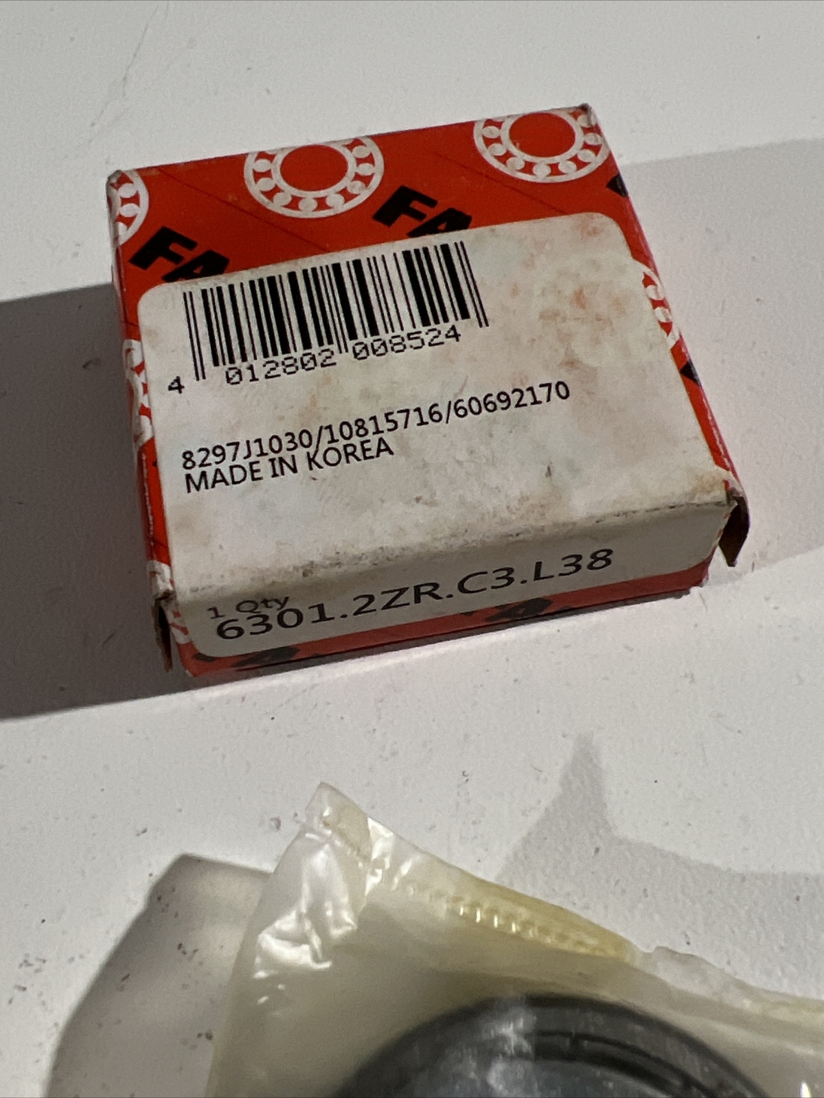 fag bearing 6301-2ZR-C3-L38 deep groove ball roller bearing