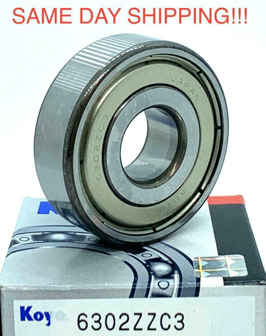KOYO 6302ZZC3 BEARING METAL SEALED 6302 ZZ C3 15x42x13 mm JAPAN KOYO