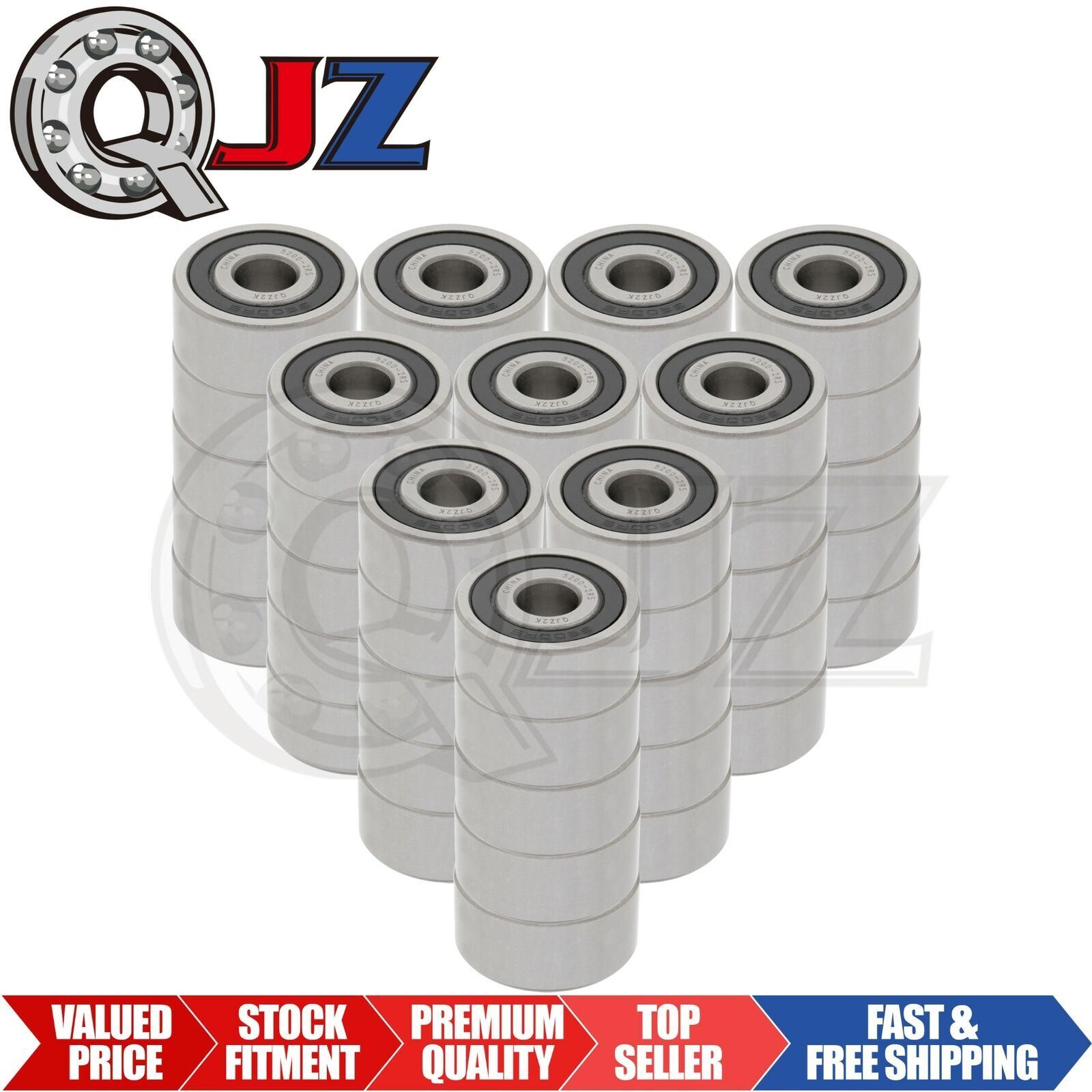 [Qty.50] 5200-2RS Angular Contact Ball Bearing [10mm Bore x 30mm OD x 14.3mm W]