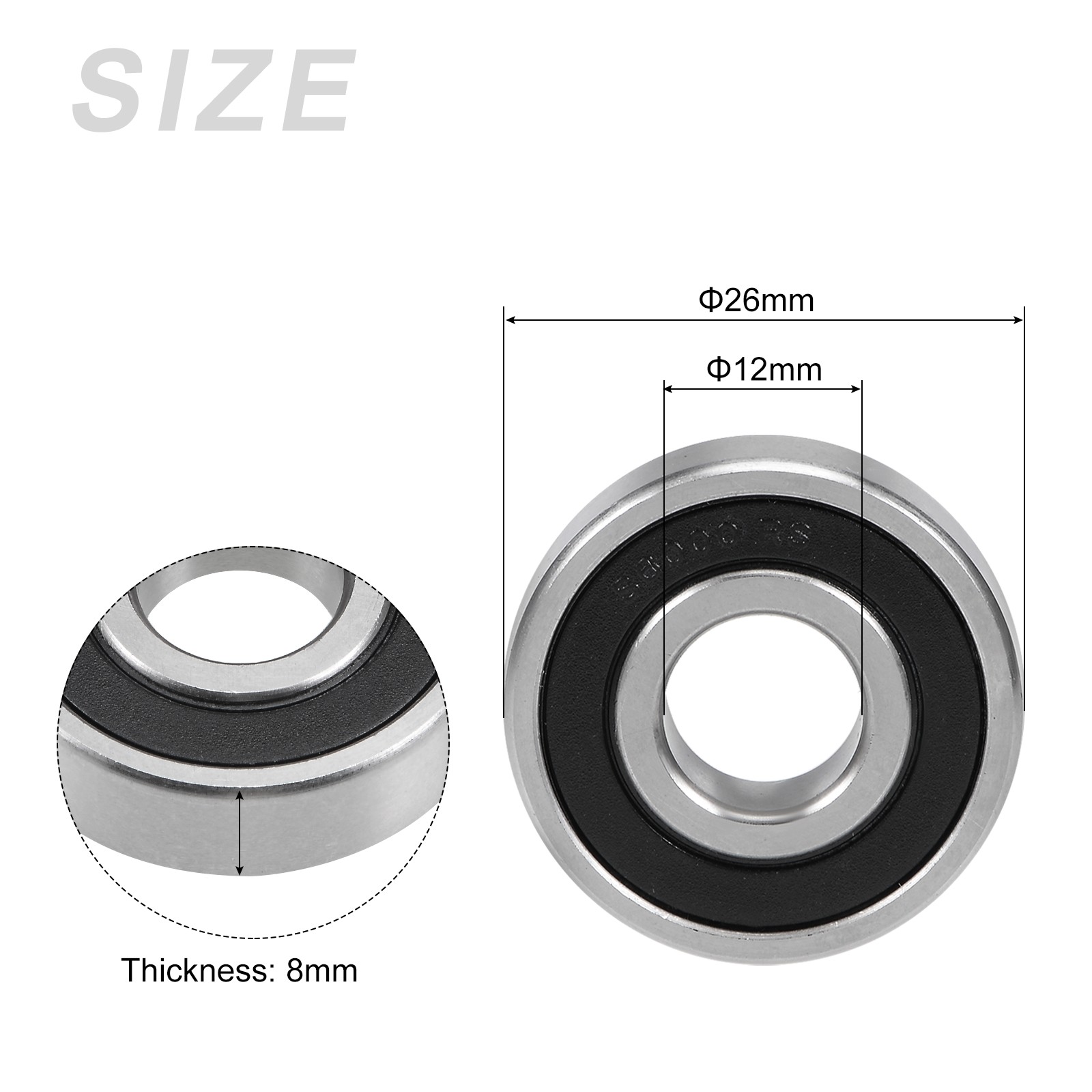 Ball Bearings (S6000-2RS, 10mmx26mmx8mm) for Industrial Micro Motor