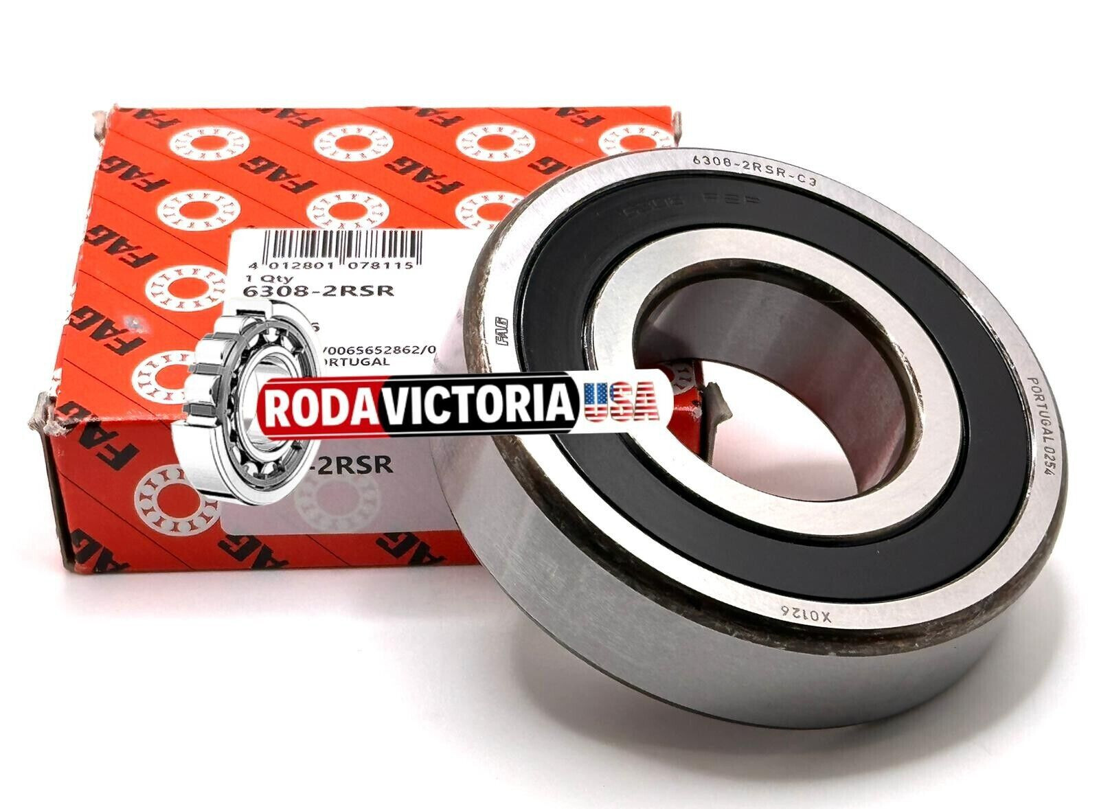 FAG 6308 2RSR C3 Deep Groove Ball Bearing, Rubber Sealed 40x90x23 mm