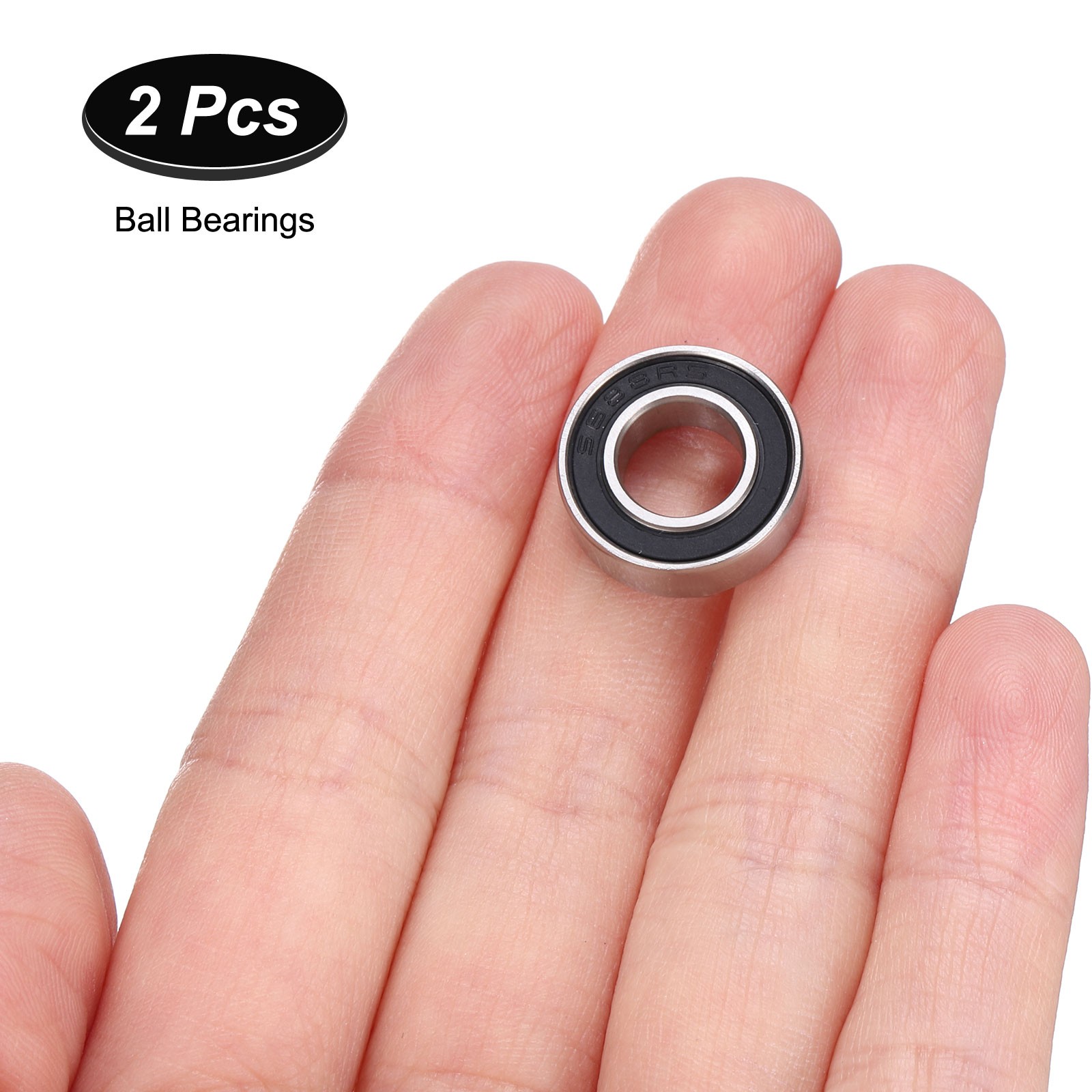 2Pcs S688-2RS Hybrid Ceramic Ball Bearing 8x16xmm, 440 Stainless Steel(ABEC3)