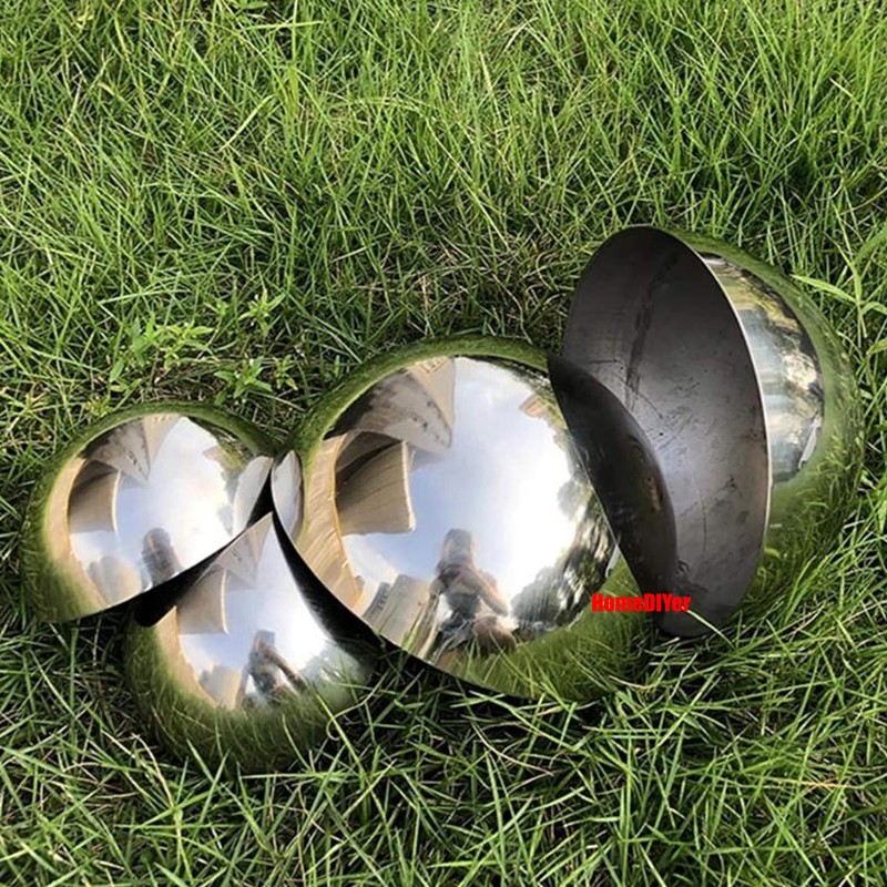 Stainless Steel Half Hollow Ball Sphere Hemisphere Mirror Gazing Ball 12.7-300mm