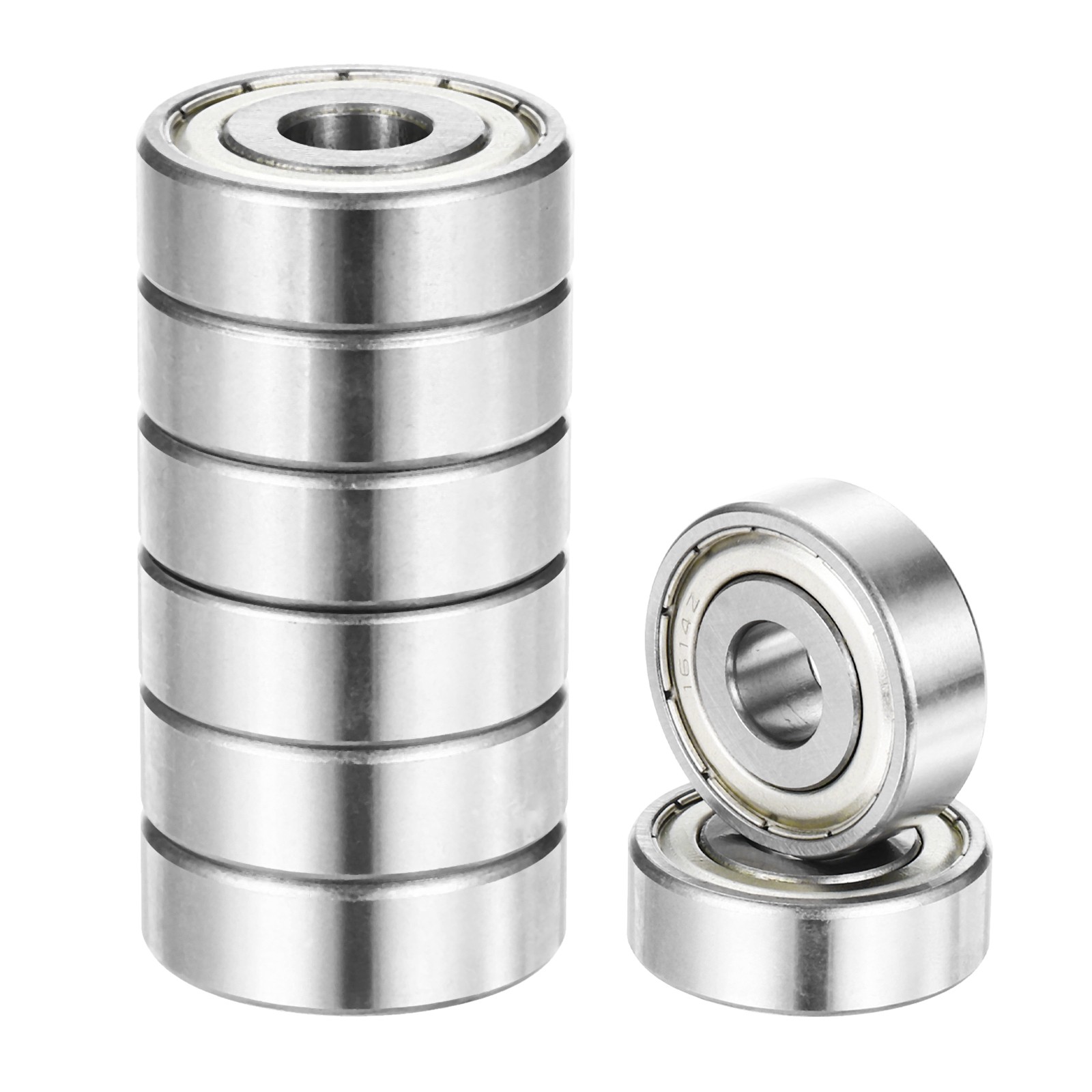 8pcs 1614ZZ 3/8″ ID x 1-1/8″ OD x 3/8″ Height Z3 Ball Bearings Silver Tone