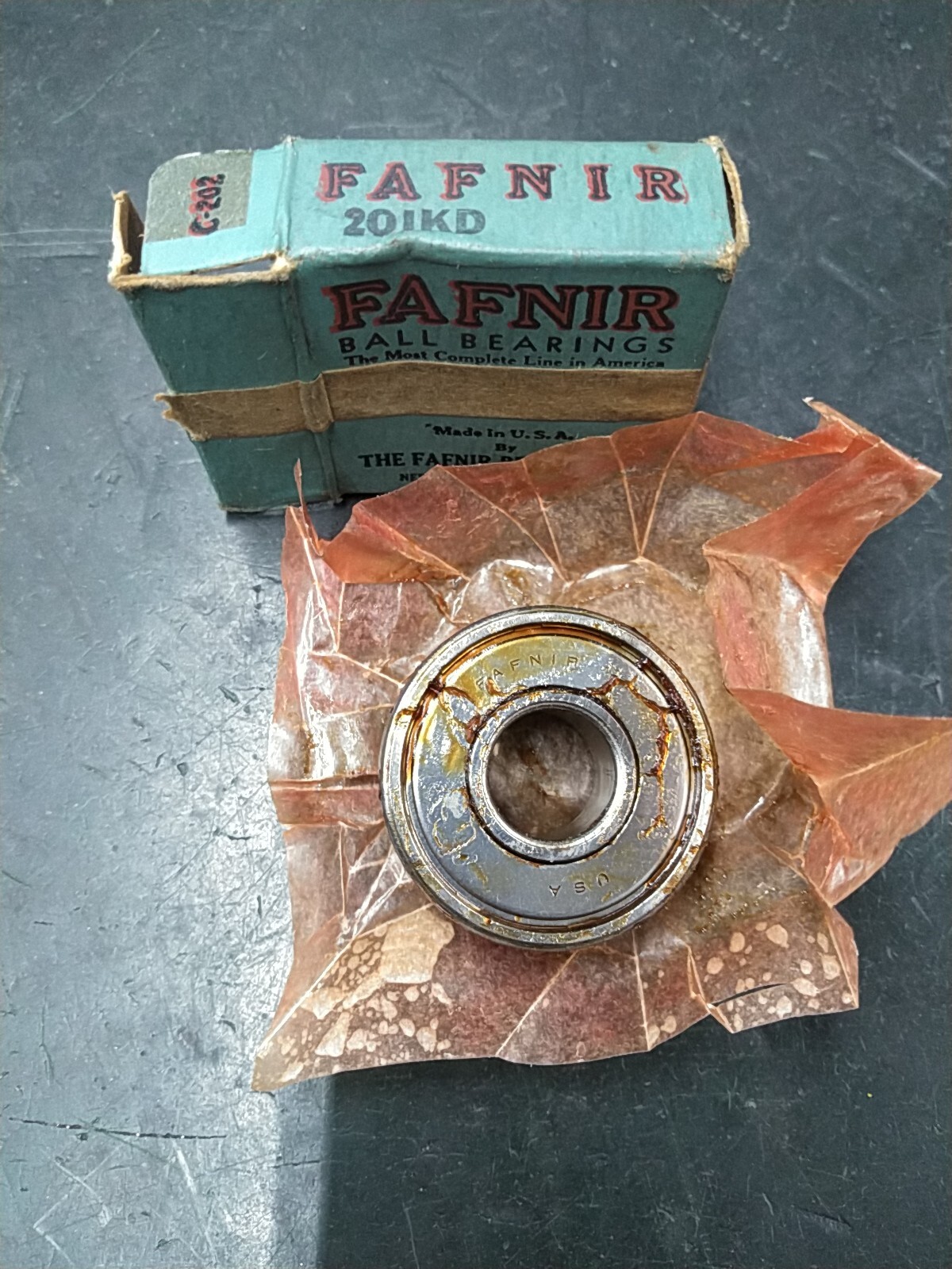 Fafnir 201KD Ball Bearing 12mm x 32mm x 10mm One Open Side, One Shield