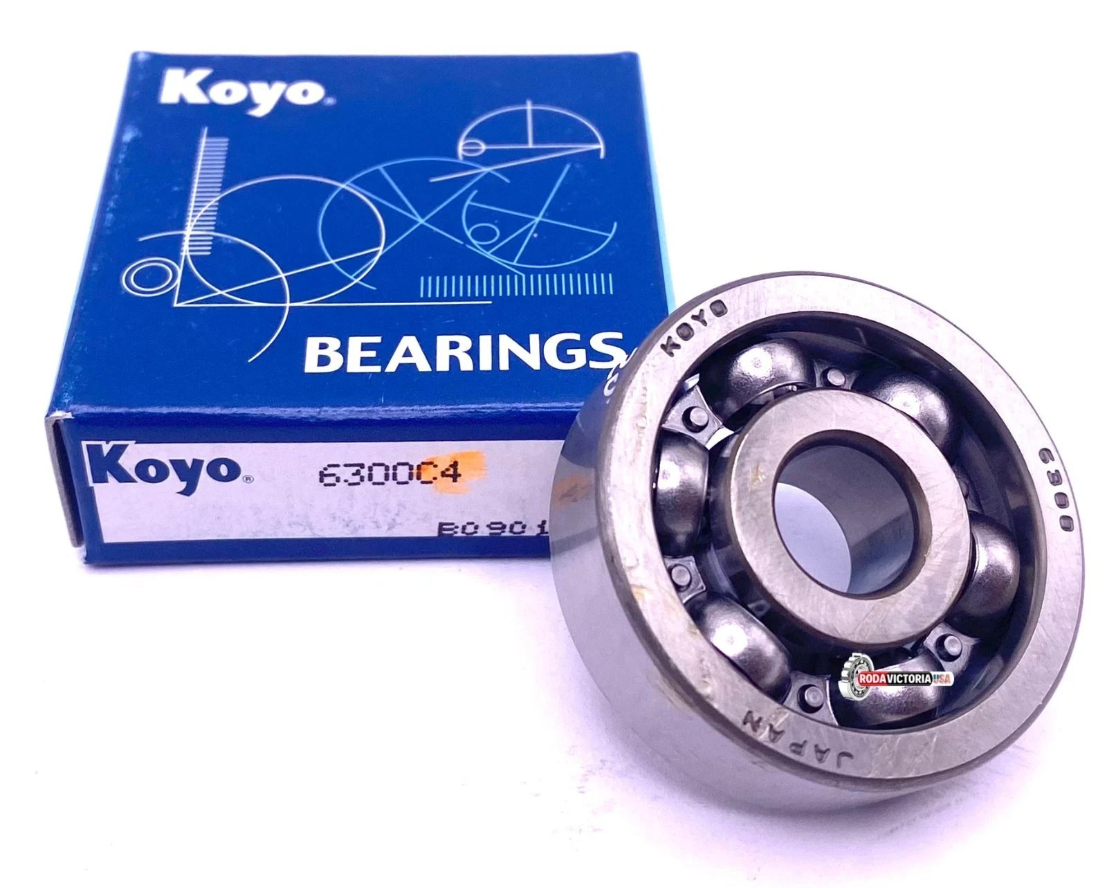 KOYO 6300 C4 Deep Groove Ball Bearing, Open Type, No Seals 10x35x11 mm
