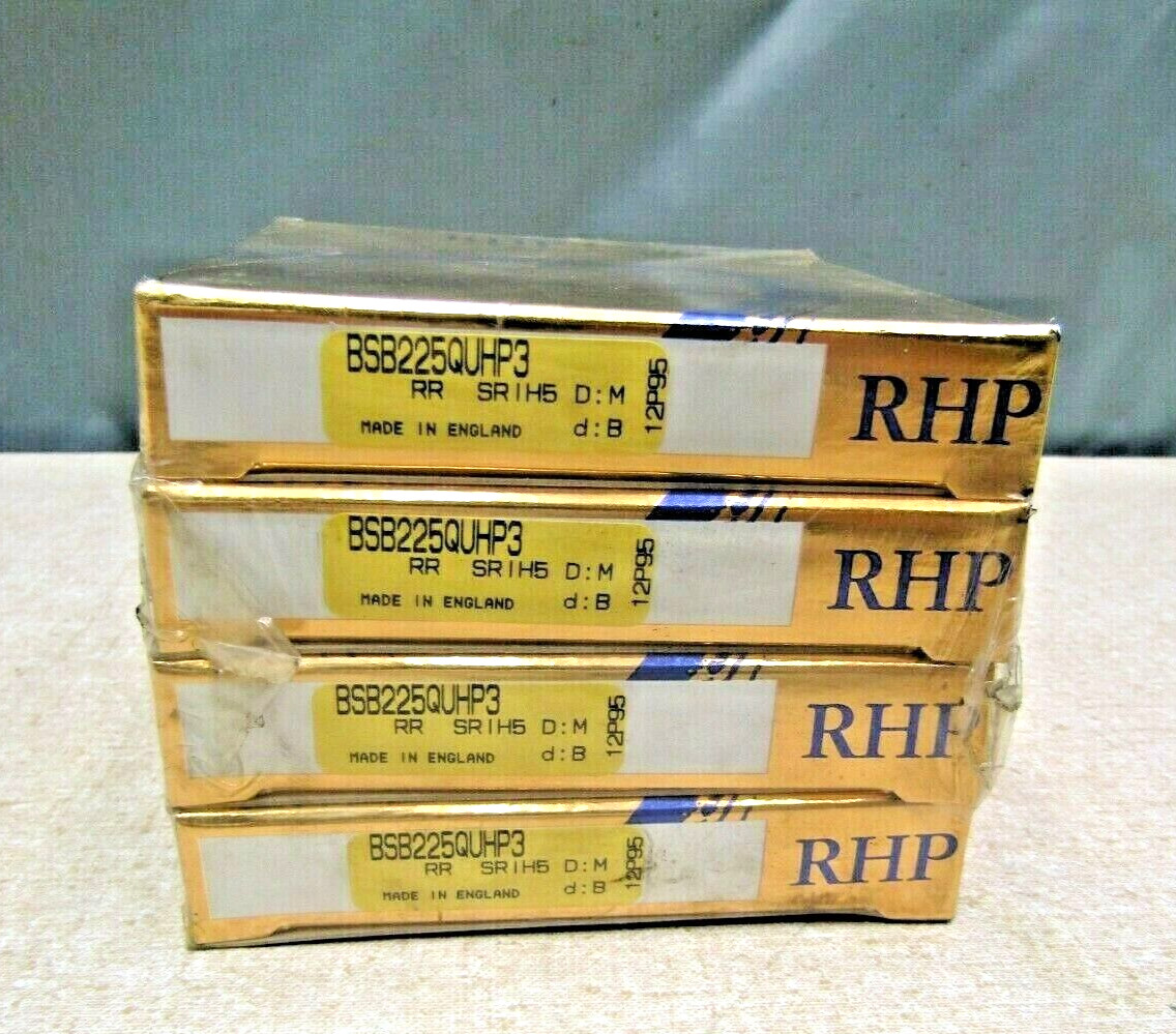 RHP NSK BSB225QUHP3 Quadplex Spindle Bearing MM9313WI L225 4 Bearing Matched Set