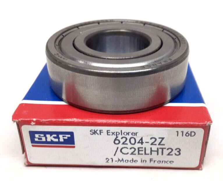 SKF 6204-2Z/C2ELHT23 Ball Bearing 20mm ID 47mm OD 14mm Width Double Shielded