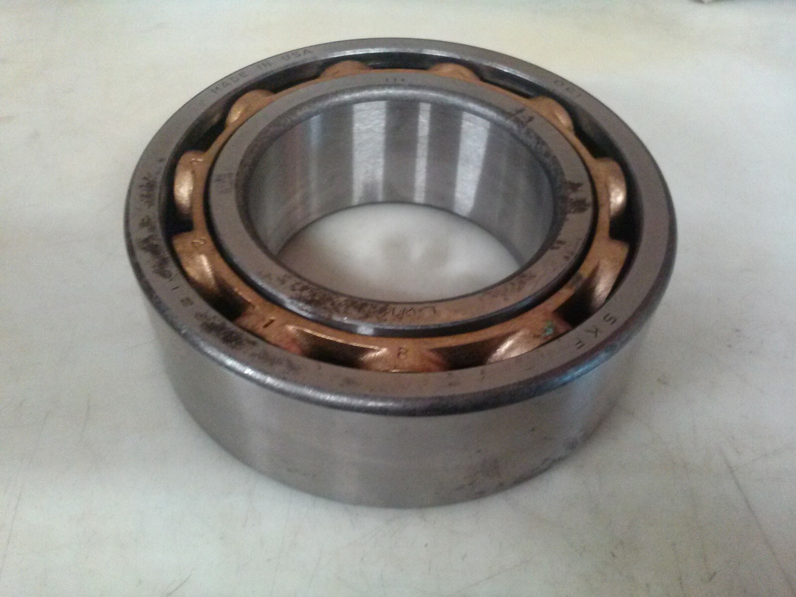 SKF 5218M double row bearing – machined brass cage, made in USA. * rust #1
