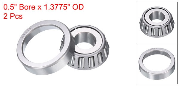 2pcs A4050/A4138 Tapered Roller Bearing Cone and Cup 0.5″ Bore x 1.3775″ OD
