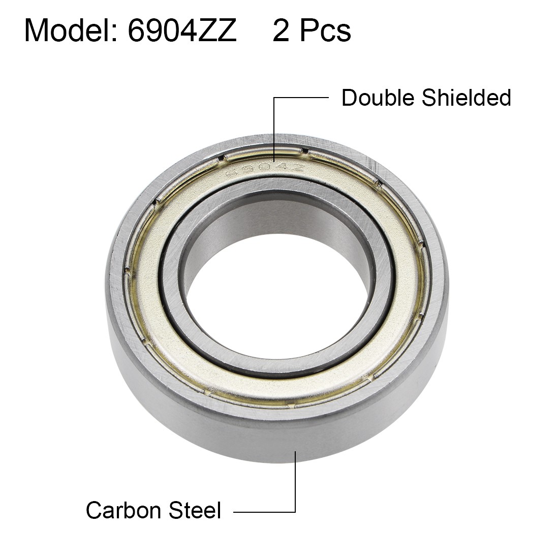6904ZZ Deep Groove Ball Bearings Z2 20x37x9mm Double Shielded Carbon Steel 2pcs
