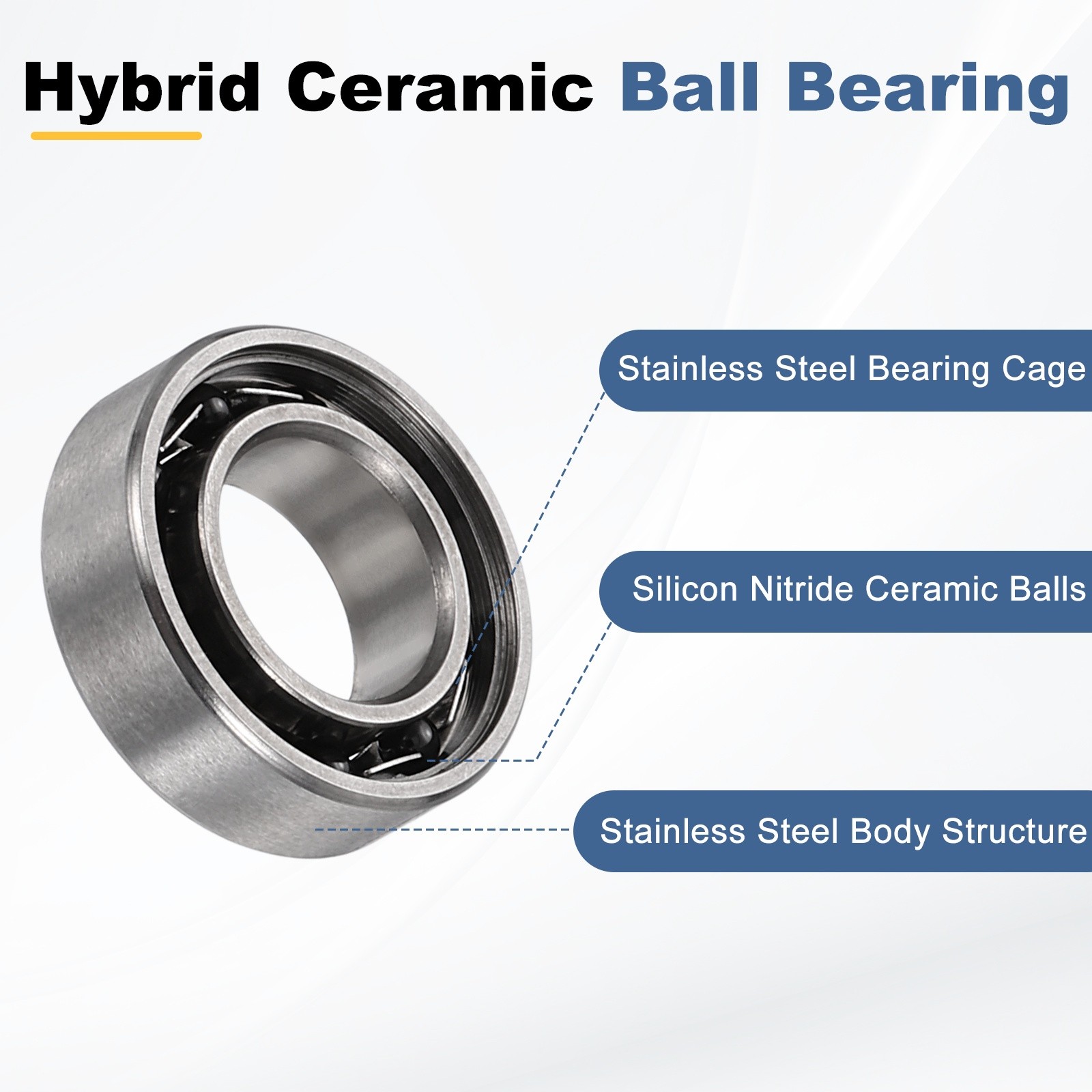 2Pcs SMR137 Hybrid Ceramic Ball Bearing, ABEC3 4mm Stainless Steel Bearing