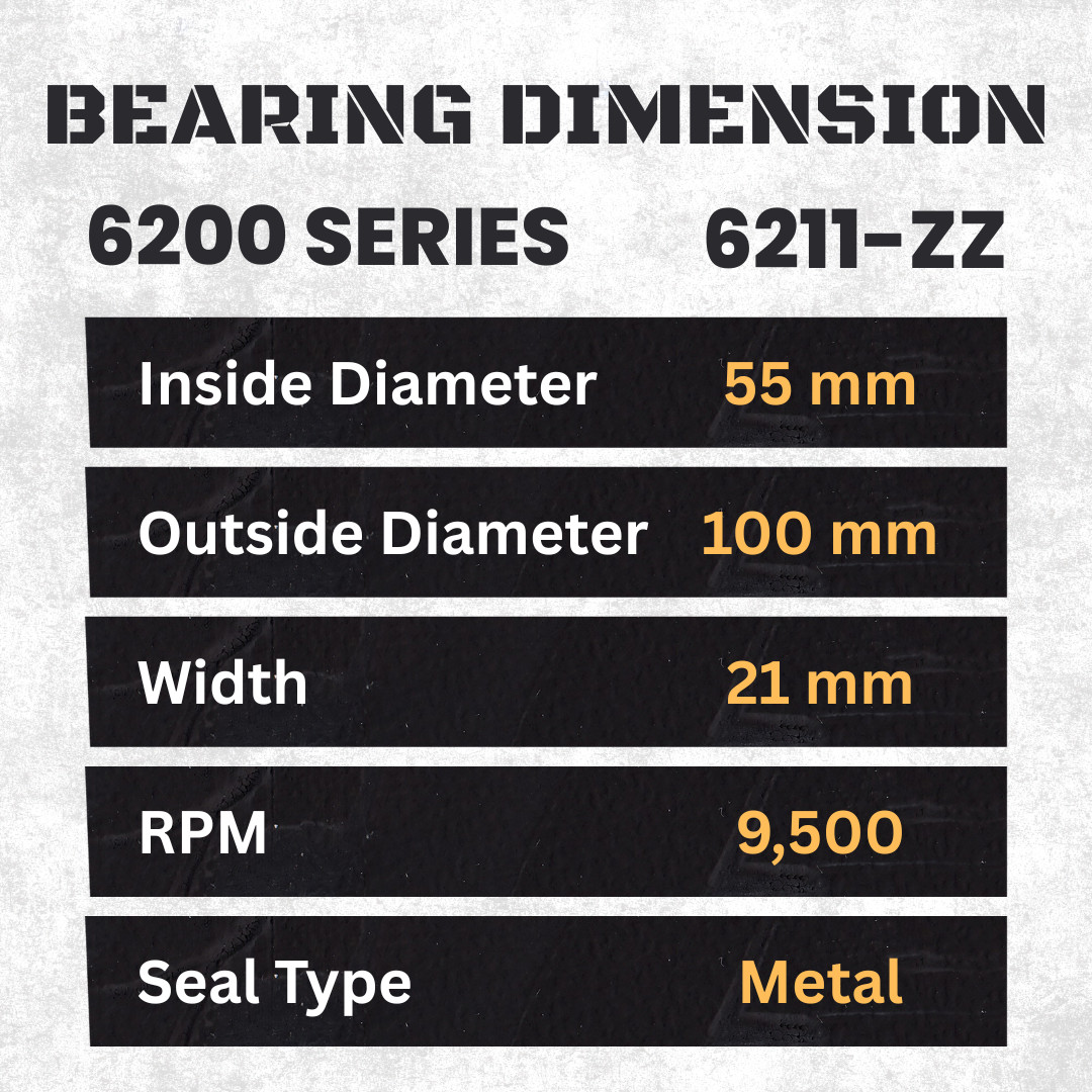 1 pc BearMAX 6211-ZZ EMQ 55x100x21mm Metal Seal Deep Groove Ball Bearings 6211ZZ