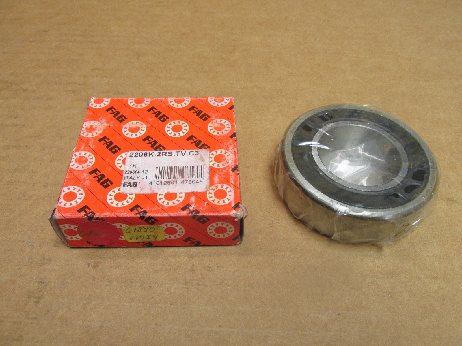 FAG 2208K.2RS.TV.C3 Bearing Rubber Seals 40x80x23 mm 2208K 2RS TV C3