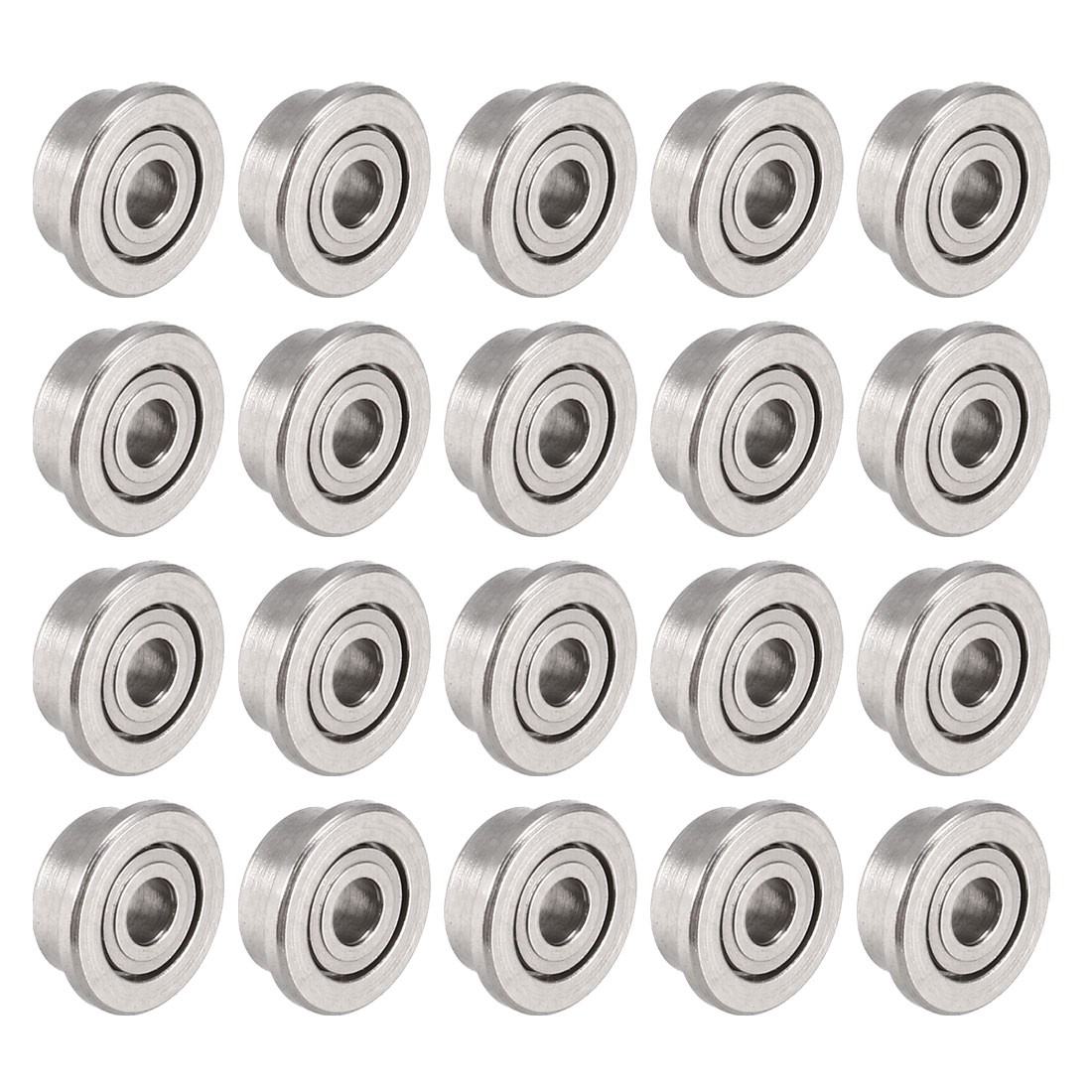 20pcs F681XZZ Flanged Ball Bearing Double Metal Shielded GCr15 Chrome Steel
