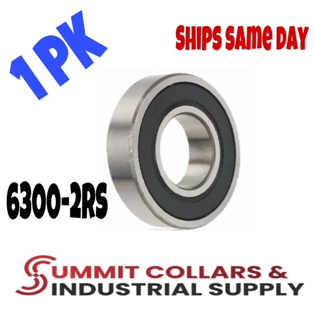 6300-2RS Ball Bearing Premium Rubber Sealed 10x35x11 mm (Qty 1)