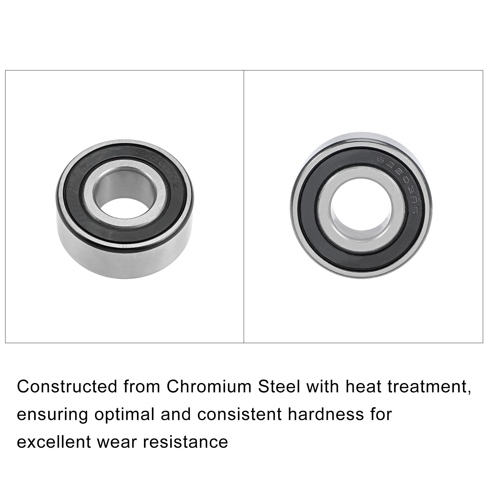 Deep Groove Ball Bearings 62203-2RS 17x40x16mm 2Pcs Chromium Steel Double Sealed