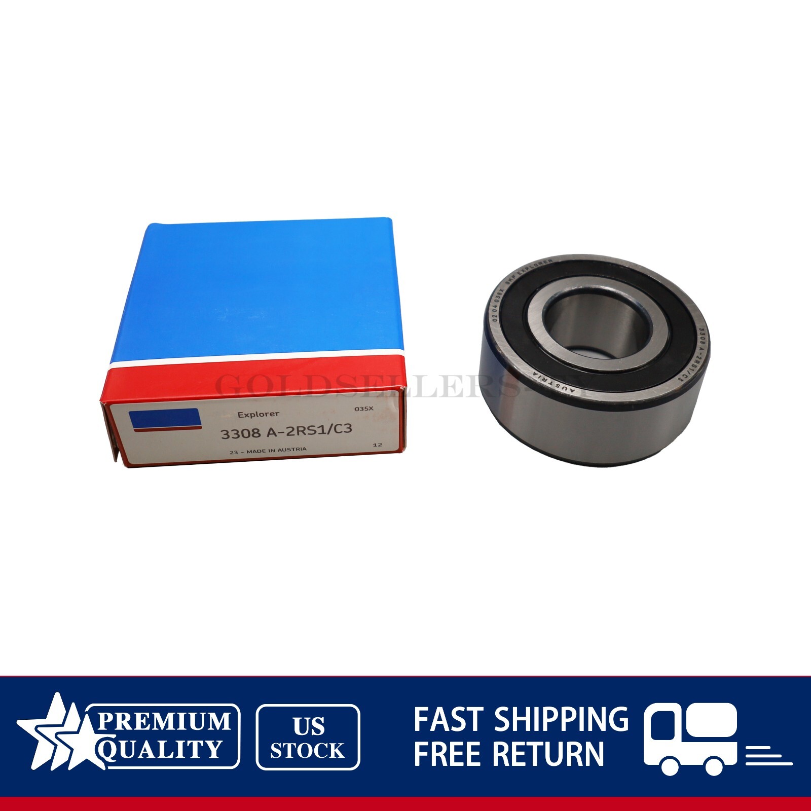 NEW Double Row Angular Contact Ball Bearing 40x90x36.5mm Fits SKF 3308A2RS1/C3