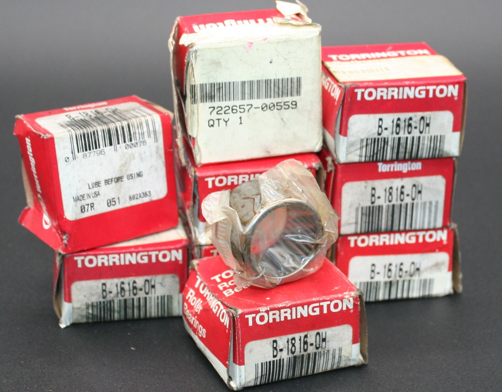 One (1) TORRINGTON B1816-OH Needle Roller Bearing 1-1/8″ ID USA NEW