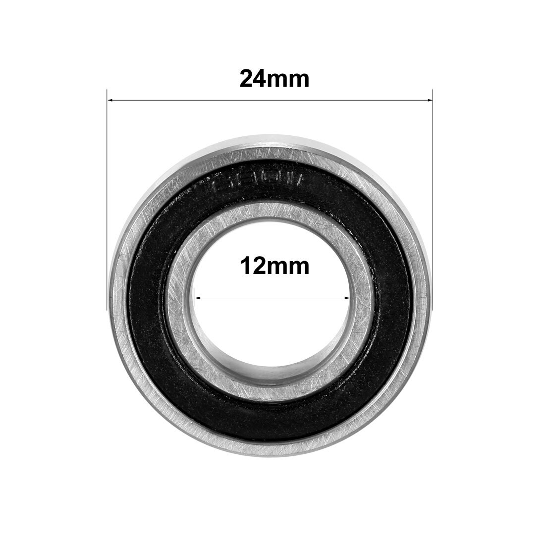 10Pcs 12mm x 24mm x 6mm Deep Groove Ball Bearing Double Sealed