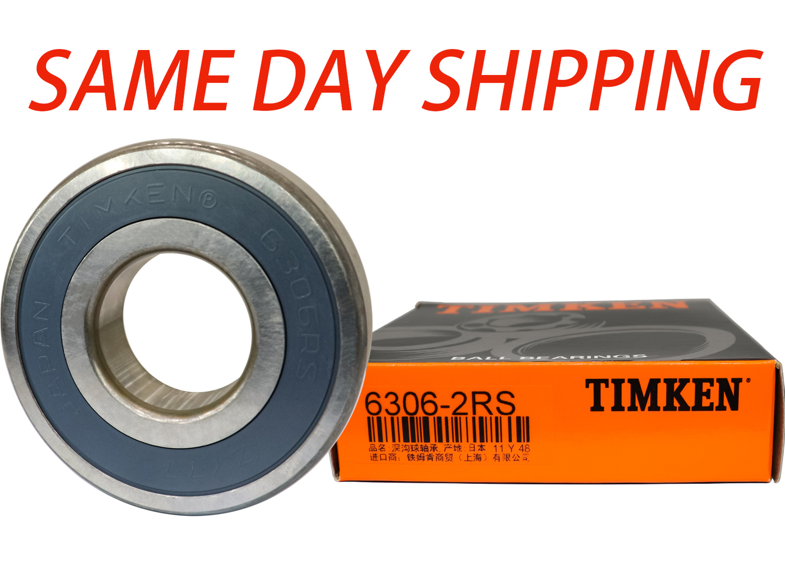 USA TIMKEN 6306-2RS 30X72X19MM Double Rubber Seal Ball Bearings