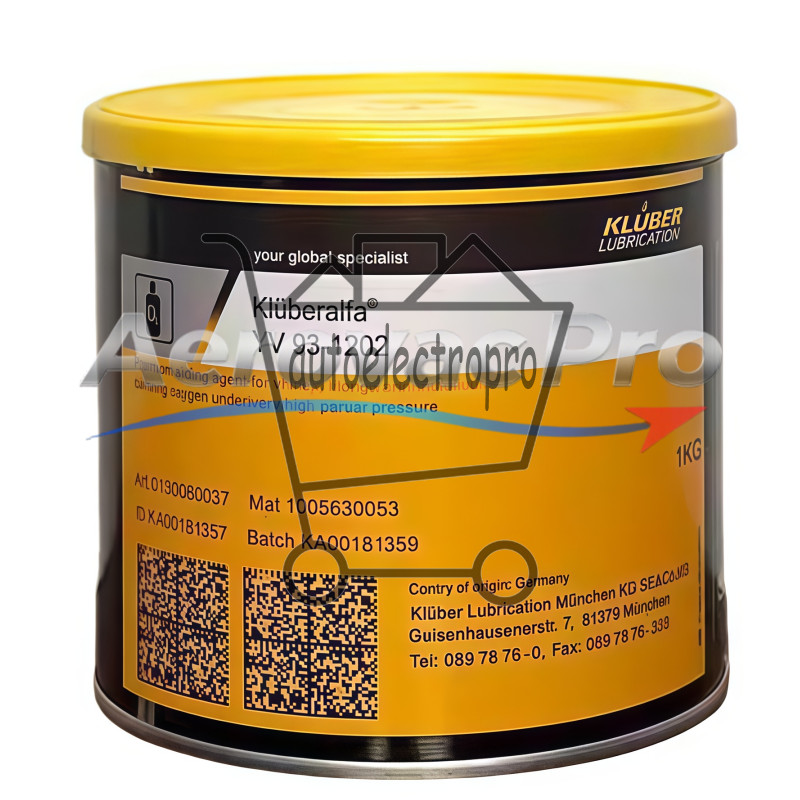 New KLUBER Lubrication Kluberalfa YV 93-1202 Grease 1Kg (2.2 LB)