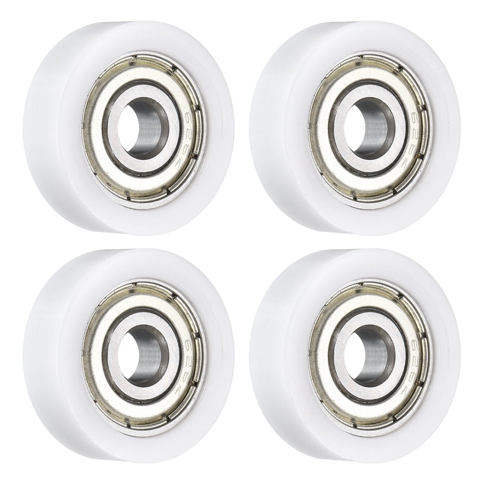 4Pcs 626ZZ Ball Bearing 6x24x8mm Double Metal Shielded Chrome Steel, White