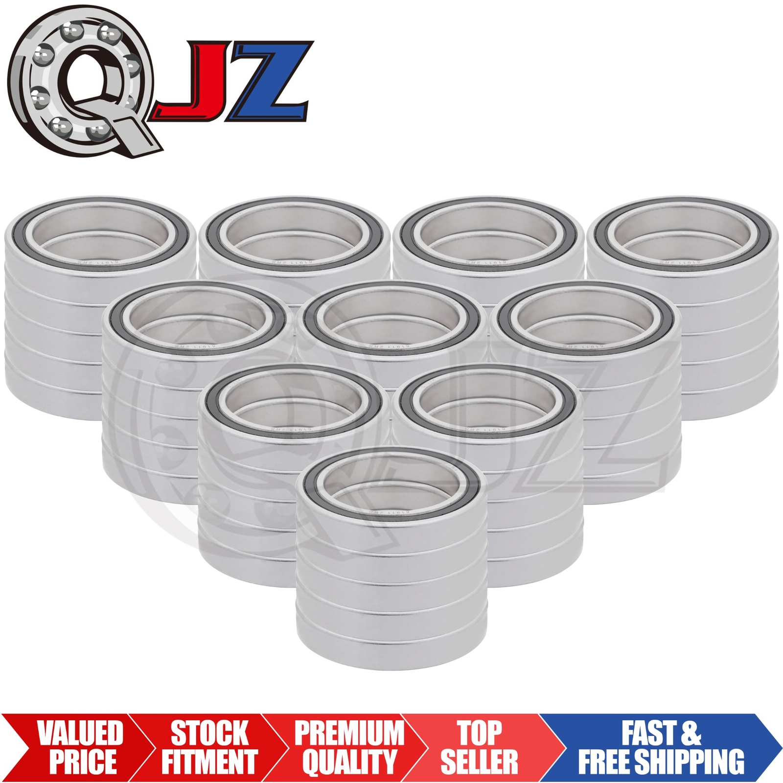 [Qty.50] 6911-2RS Radial/Deep Groove Ball Bearing [55mm ID x 80mm ID x 13mm W]